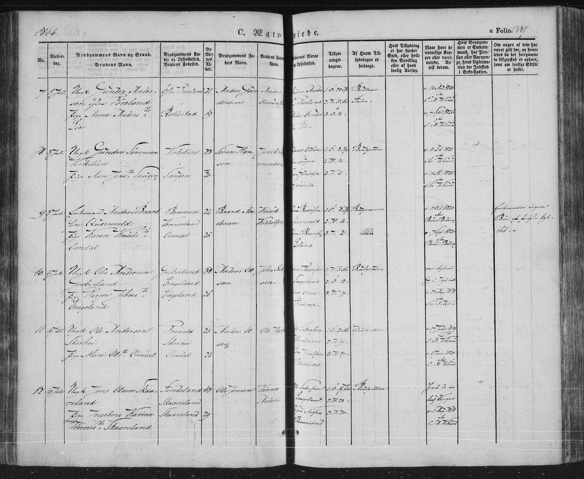 Vennesla sokneprestkontor, AV/SAK-1111-0045/Fa/Fac/L0004: Parish register (official) no. A 4, 1834-1855, p. 347