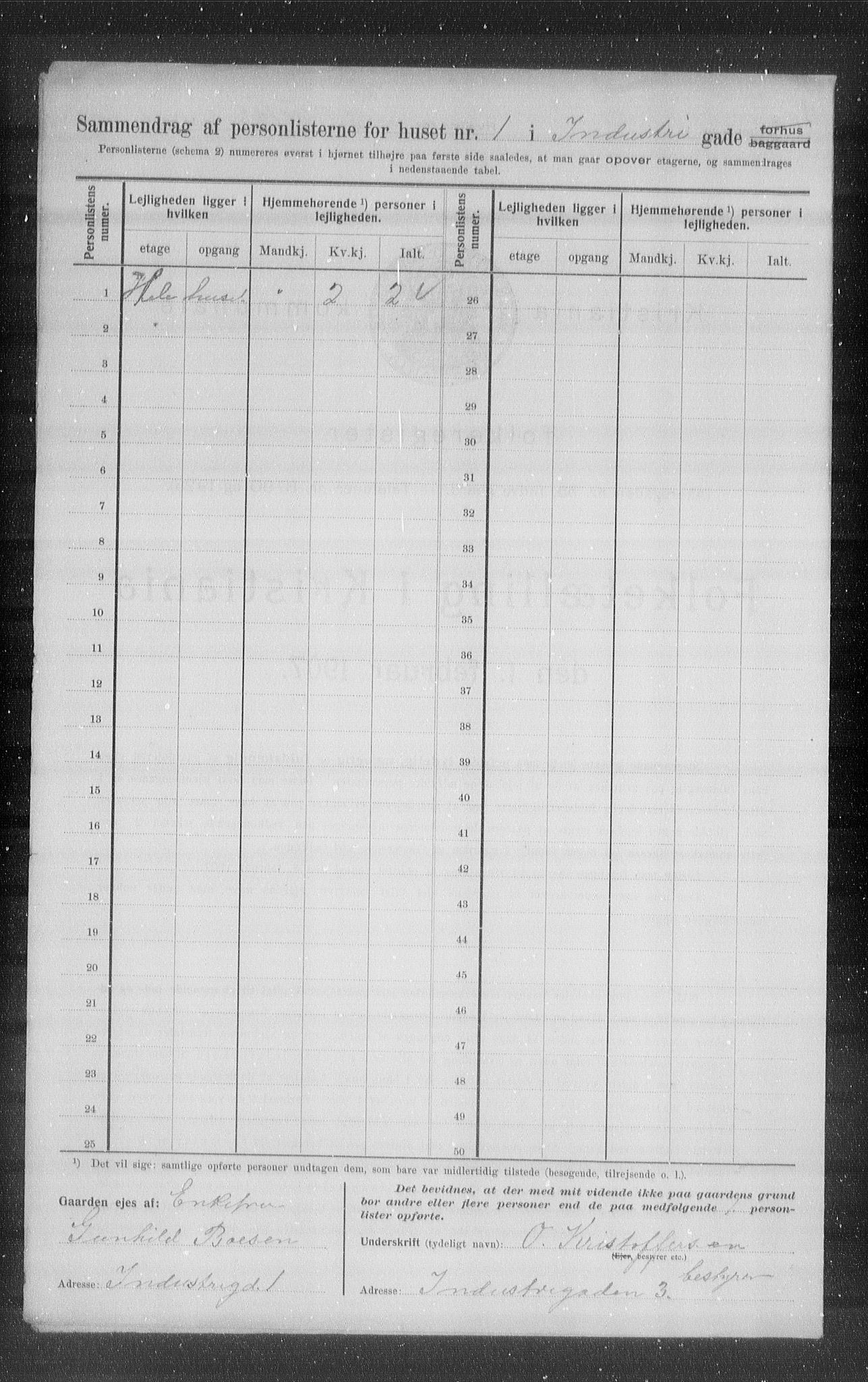 OBA, Municipal Census 1907 for Kristiania, 1907, p. 22161