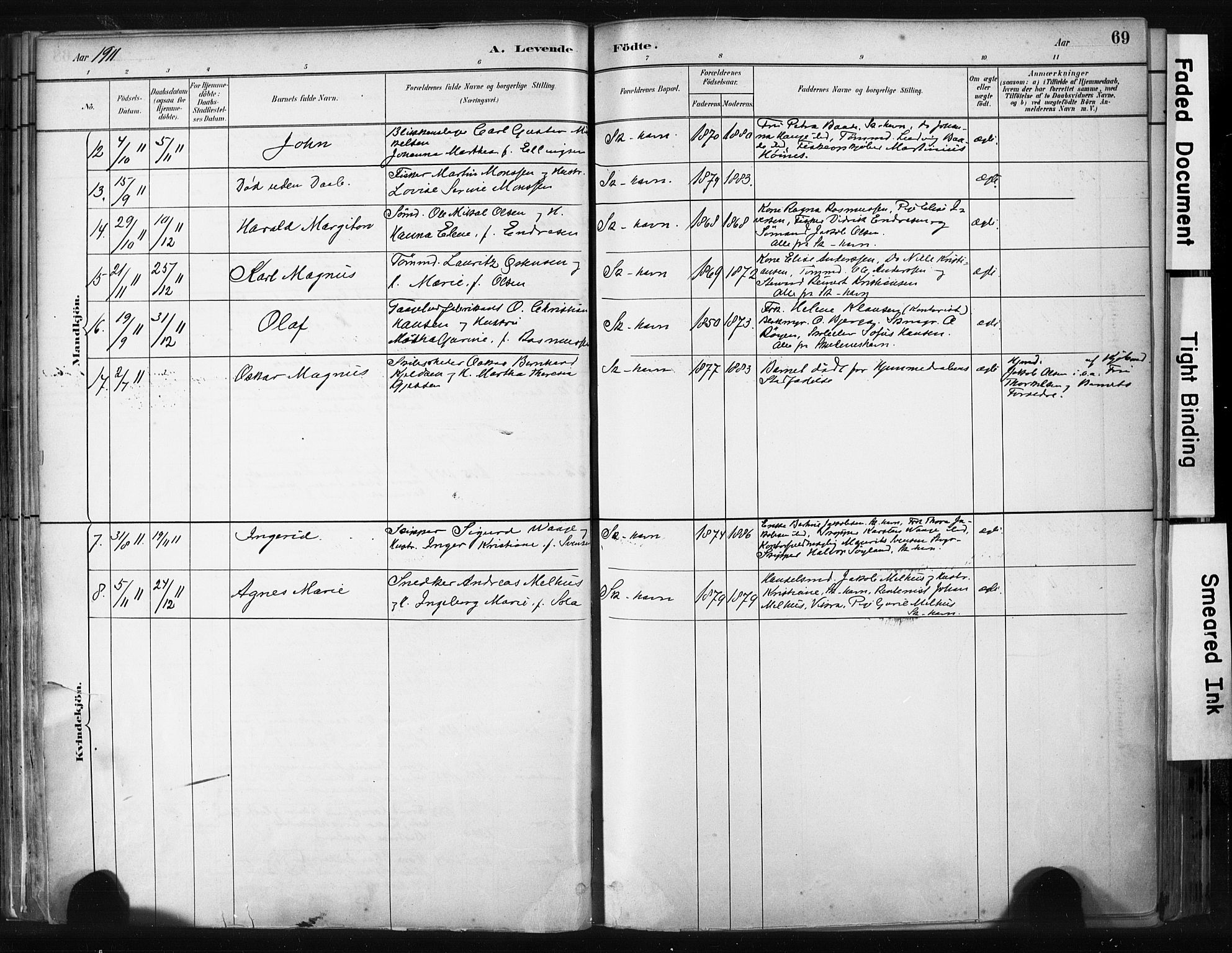 Skudenes sokneprestkontor, AV/SAST-A -101849/H/Ha/Haa/L0008: Parish register (official) no. A 5, 1882-1912, p. 69