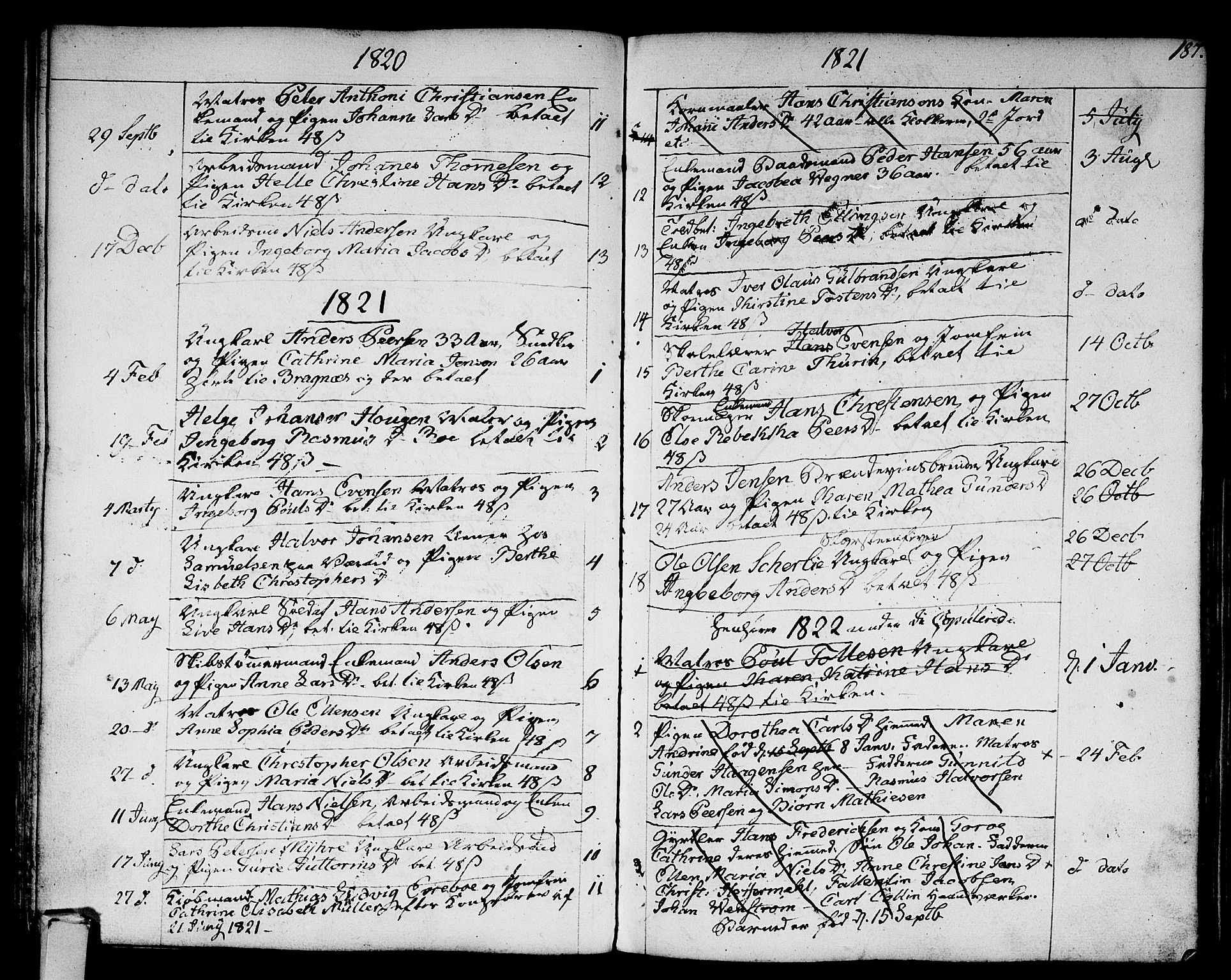 Strømsø kirkebøker, SAKO/A-246/F/Fa/L0010: Parish register (official) no. I 10, 1792-1822, p. 187