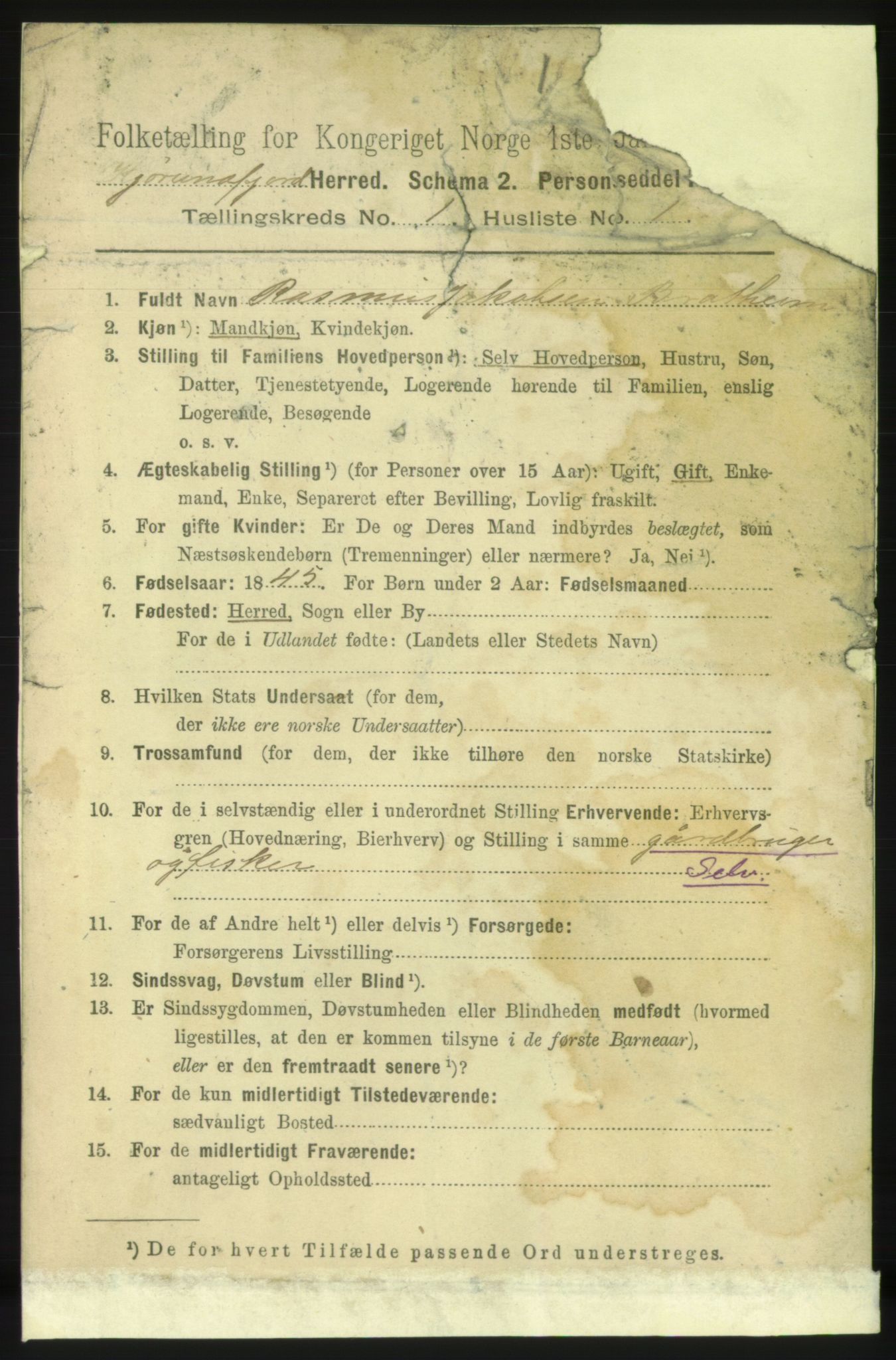 RA, 1891 census for 1522 Hjørundfjord, 1891, p. 49