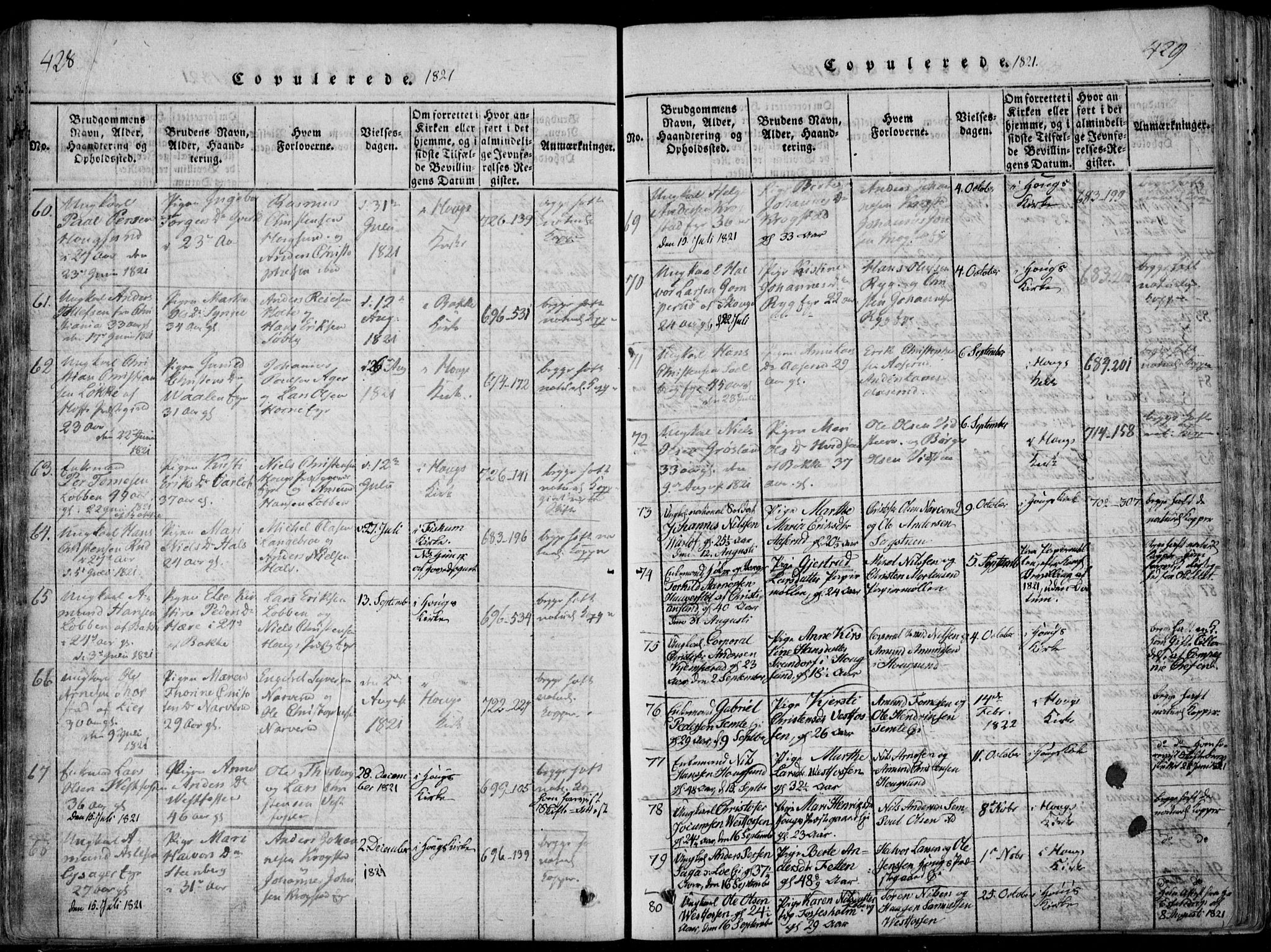 Eiker kirkebøker, SAKO/A-4/F/Fa/L0011: Parish register (official) no. I 11, 1814-1827, p. 428-429