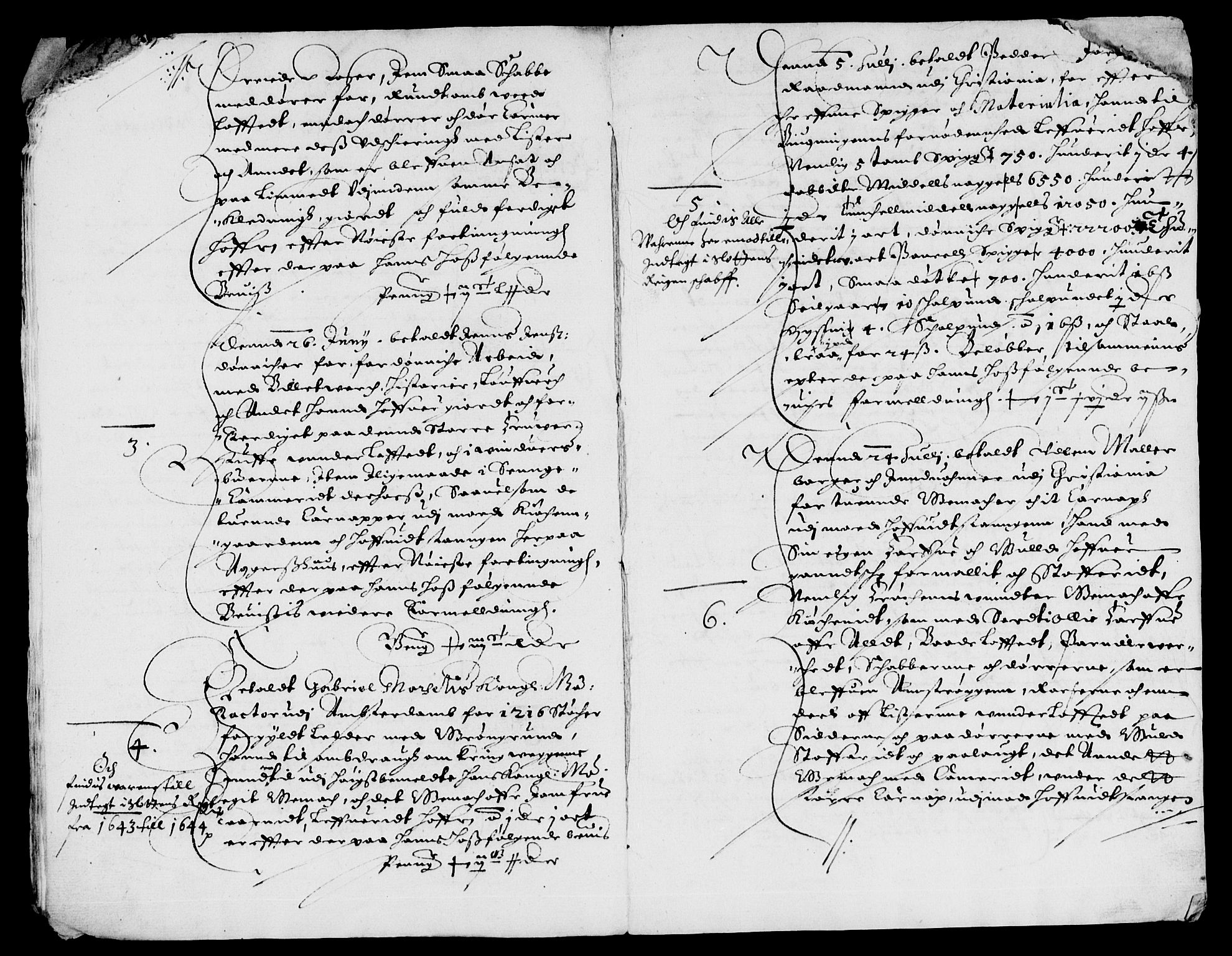 Rentekammeret inntil 1814, Reviderte regnskaper, Lensregnskaper, AV/RA-EA-5023/R/Rb/Rba/L0175: Akershus len, 1643-1644