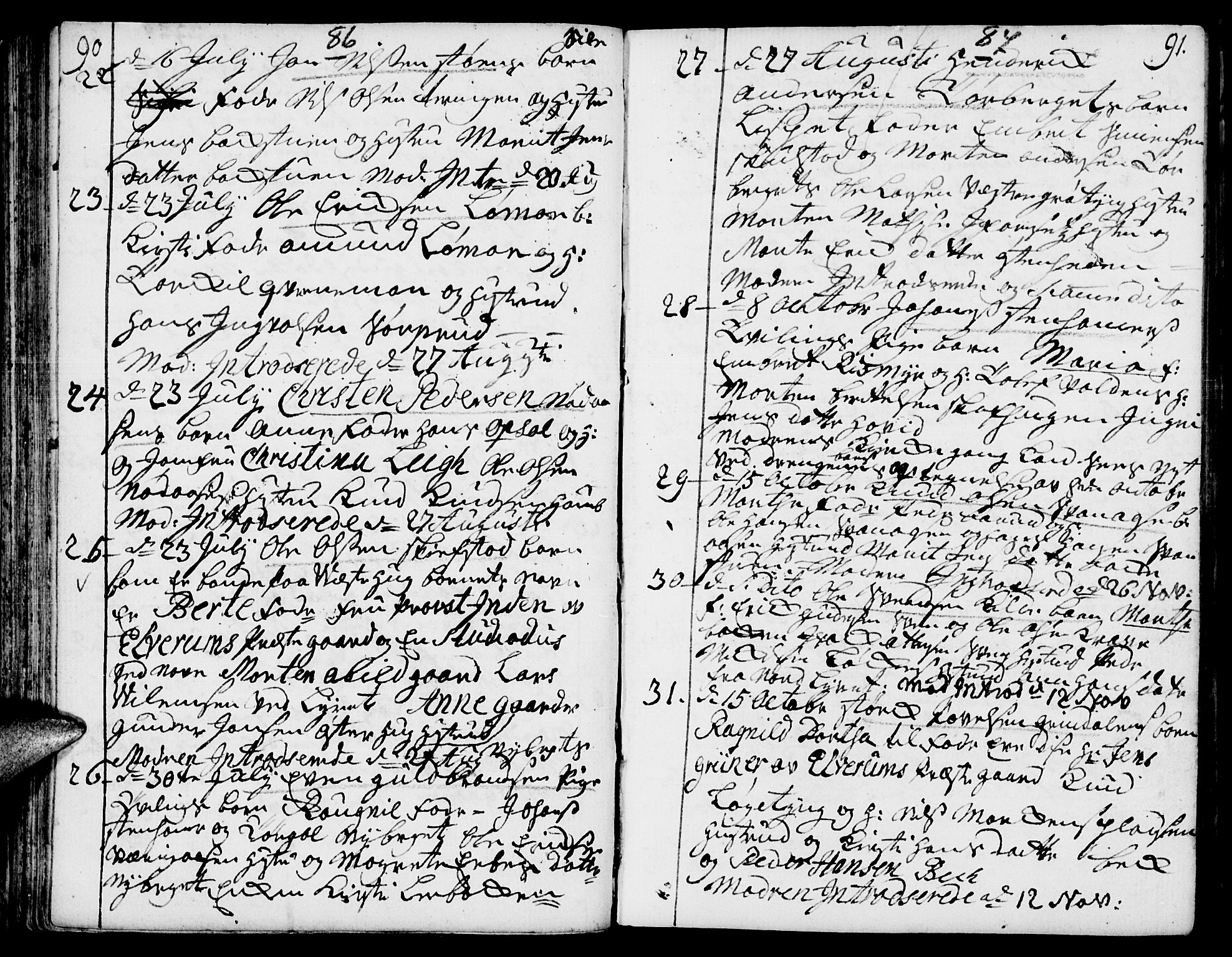 Elverum prestekontor, AV/SAH-PREST-044/H/Ha/Haa/L0002: Parish register (official) no. 2, 1751-1756, p. 90-91