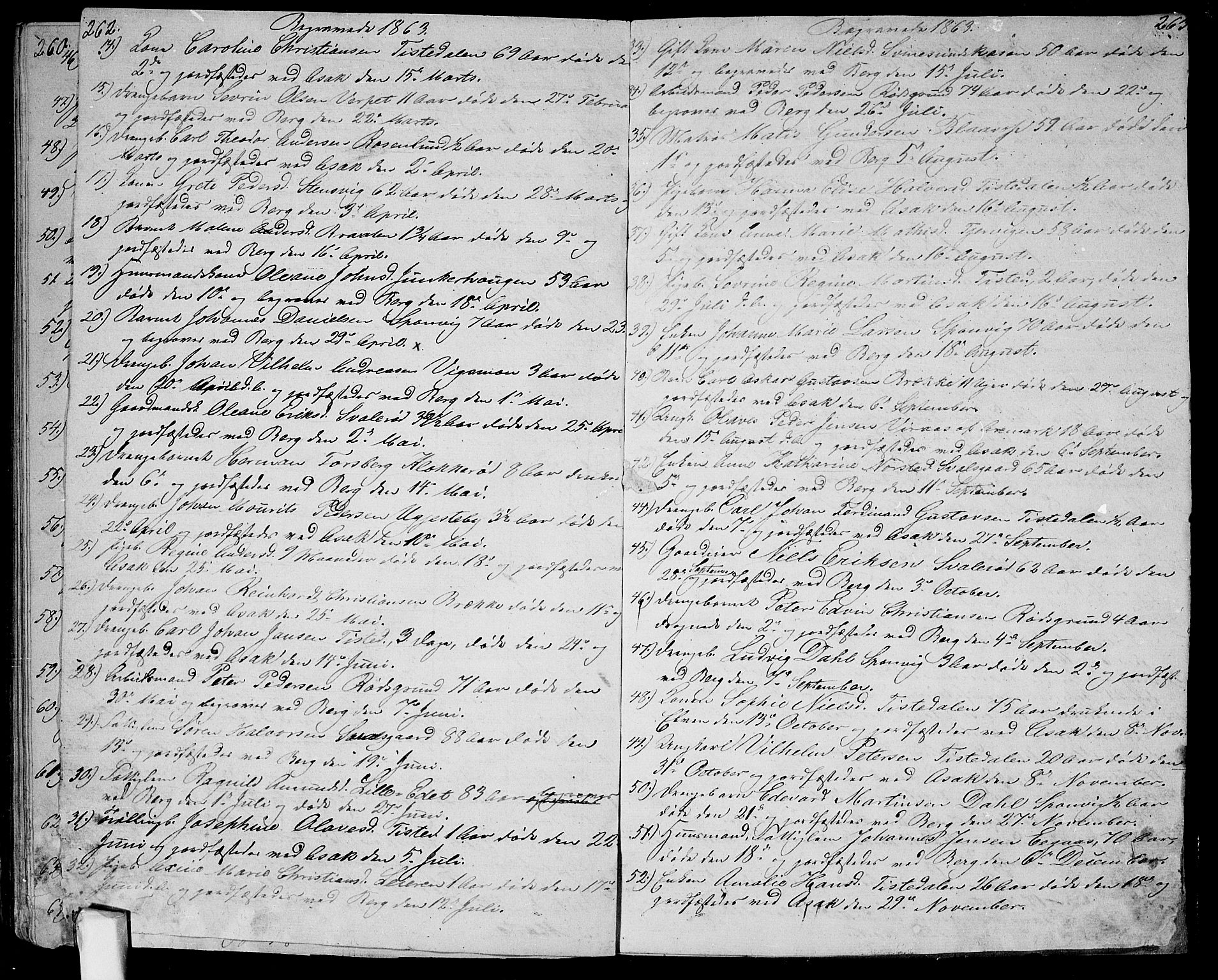 Berg prestekontor Kirkebøker, SAO/A-10902/G/Ga/L0003: Parish register (copy) no.  I 3, 1850-1866, p. 262-263