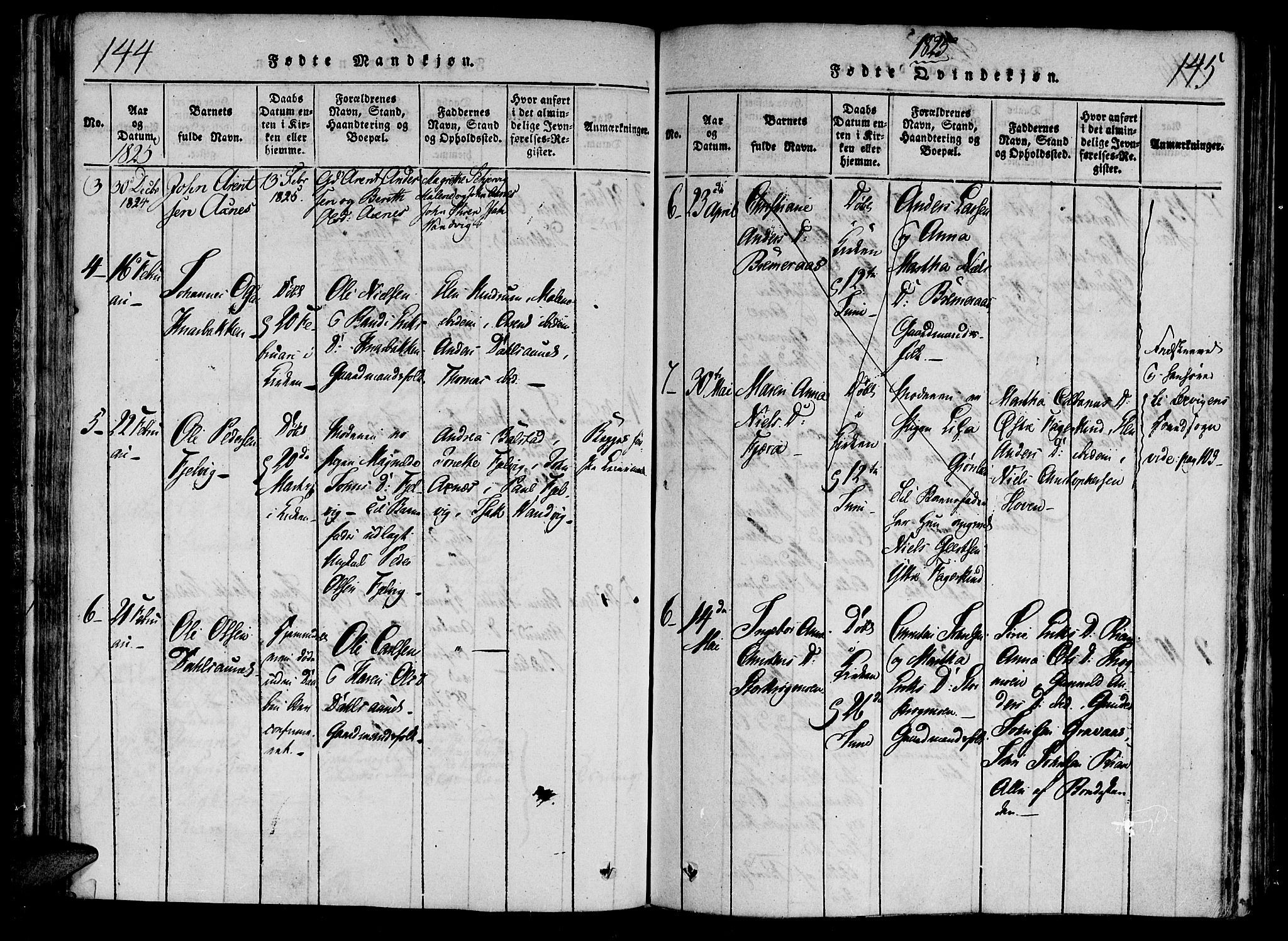 Ministerialprotokoller, klokkerbøker og fødselsregistre - Nord-Trøndelag, SAT/A-1458/701/L0005: Parish register (official) no. 701A05 /2, 1816-1825, p. 144-145