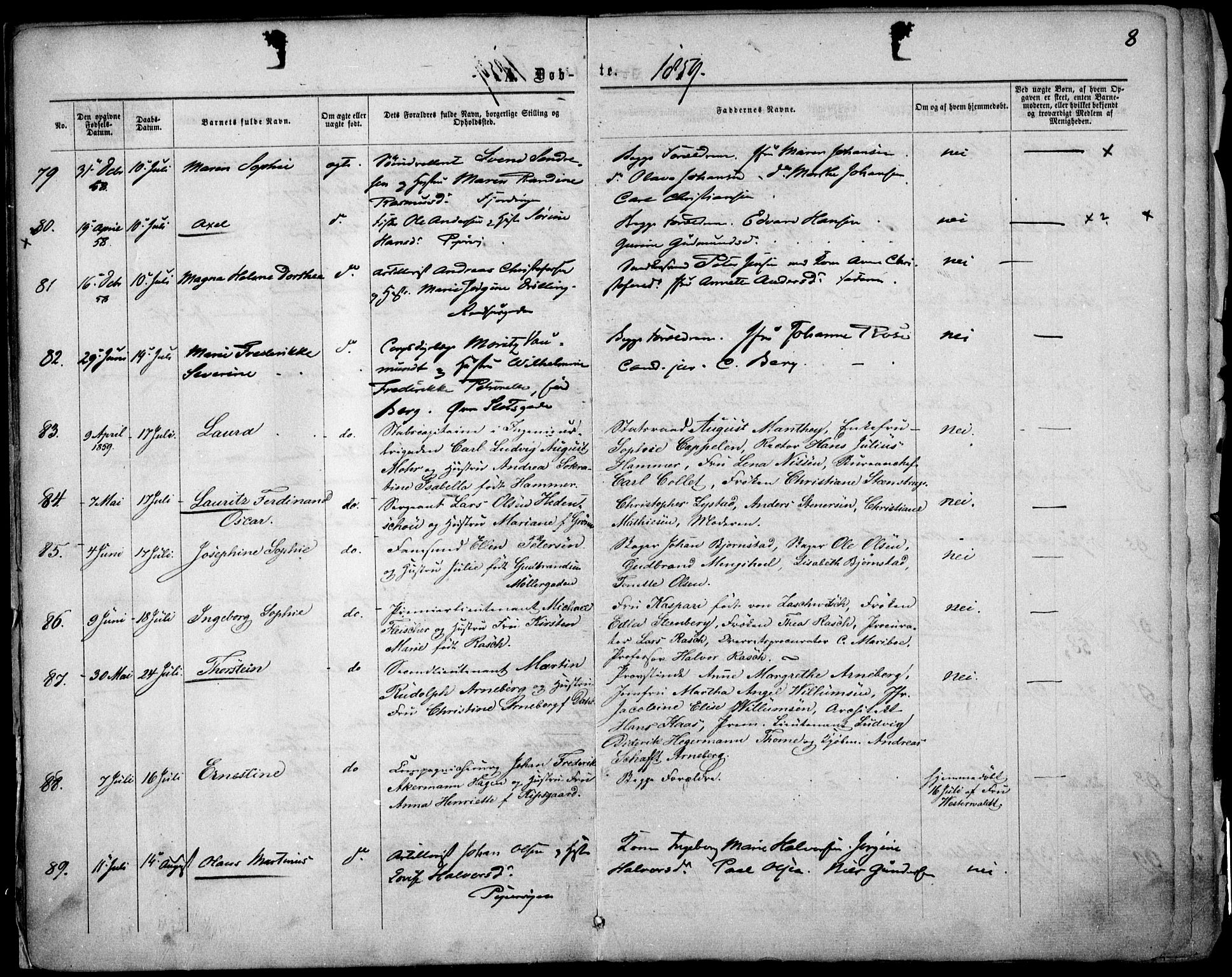 Garnisonsmenigheten Kirkebøker, AV/SAO-A-10846/F/Fa/L0010: Parish register (official) no. 10, 1859-1869, p. 8