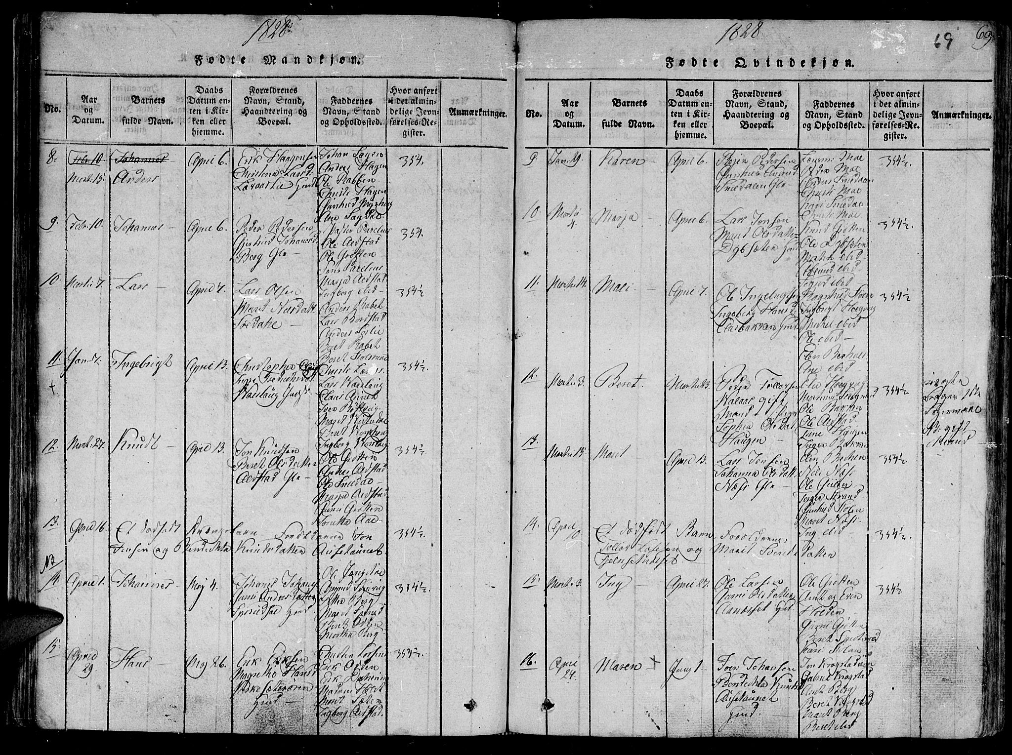 Ministerialprotokoller, klokkerbøker og fødselsregistre - Sør-Trøndelag, SAT/A-1456/630/L0491: Parish register (official) no. 630A04, 1818-1830, p. 69