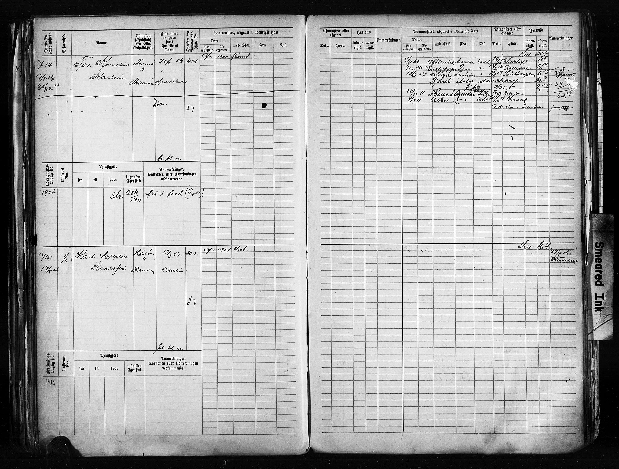 Arendal mønstringskrets, AV/SAK-2031-0012/F/Fb/L0020: Hovedrulle A nr 217-968, S-18, 1900-1910, p. 258