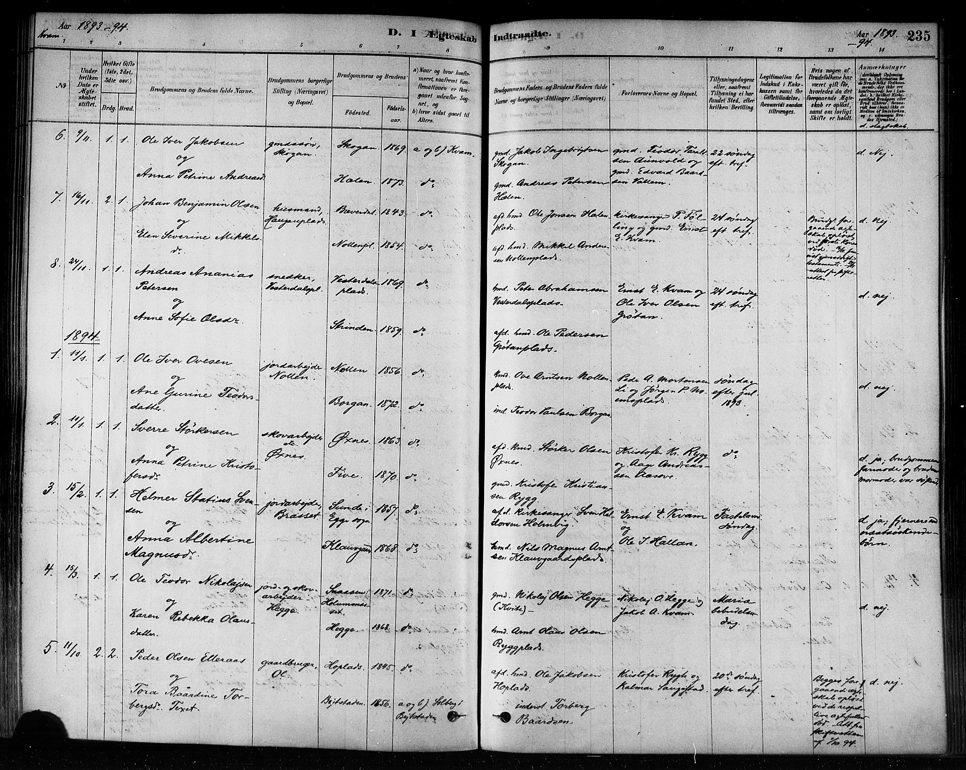 Ministerialprotokoller, klokkerbøker og fødselsregistre - Nord-Trøndelag, SAT/A-1458/746/L0449: Parish register (official) no. 746A07 /2, 1878-1899, p. 235