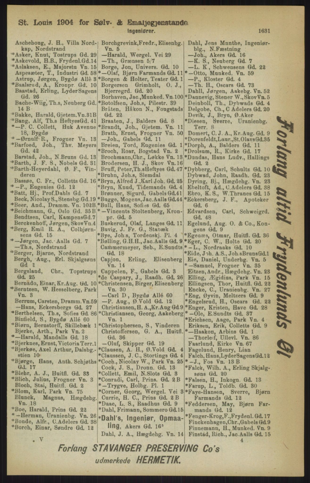 Kristiania/Oslo adressebok, PUBL/-, 1911, p. 1631