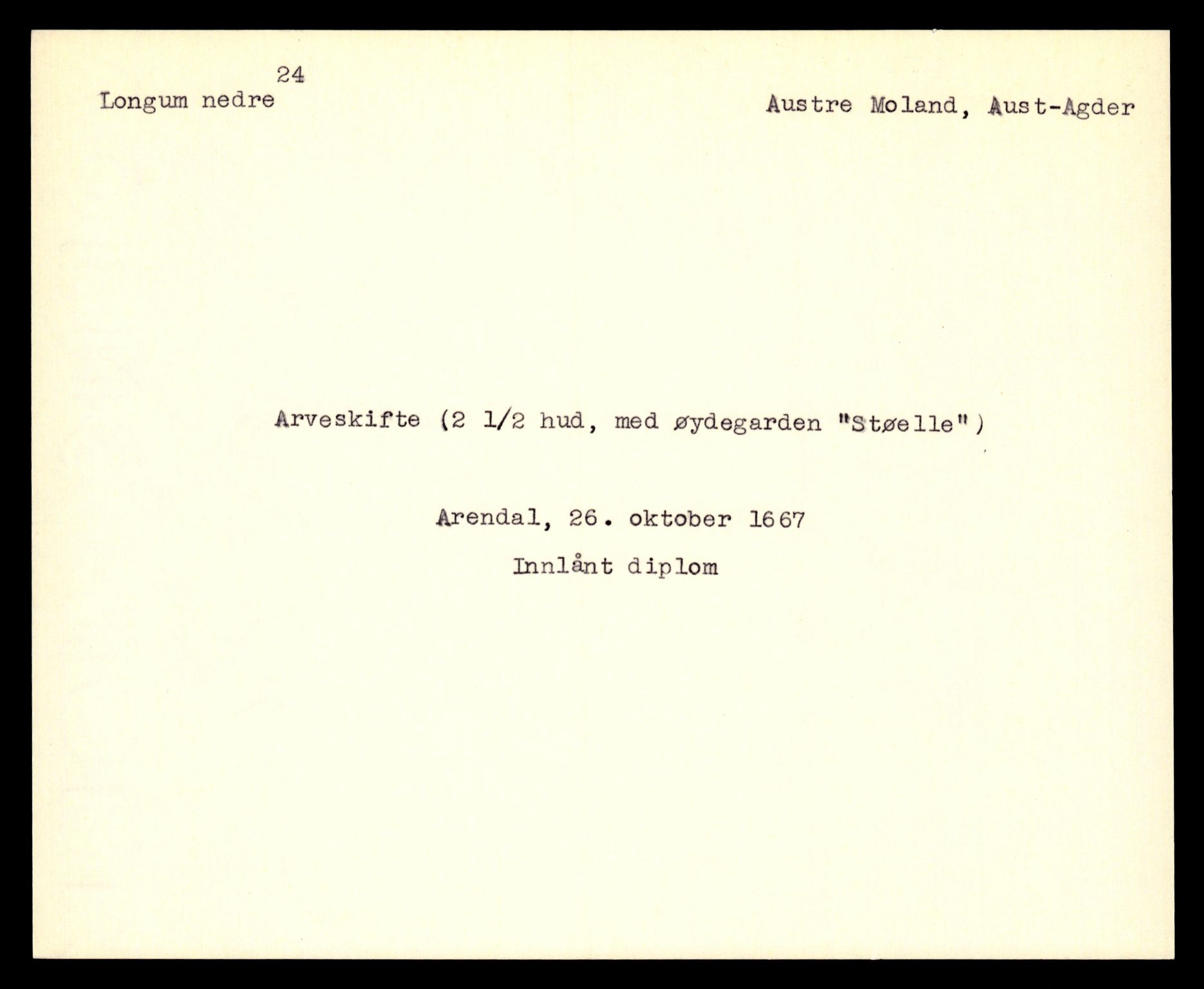 Riksarkivets diplomsamling, AV/RA-EA-5965/F35/F35e/L0023: Registreringssedler Aust-Agder 1, 1400-1700, p. 253