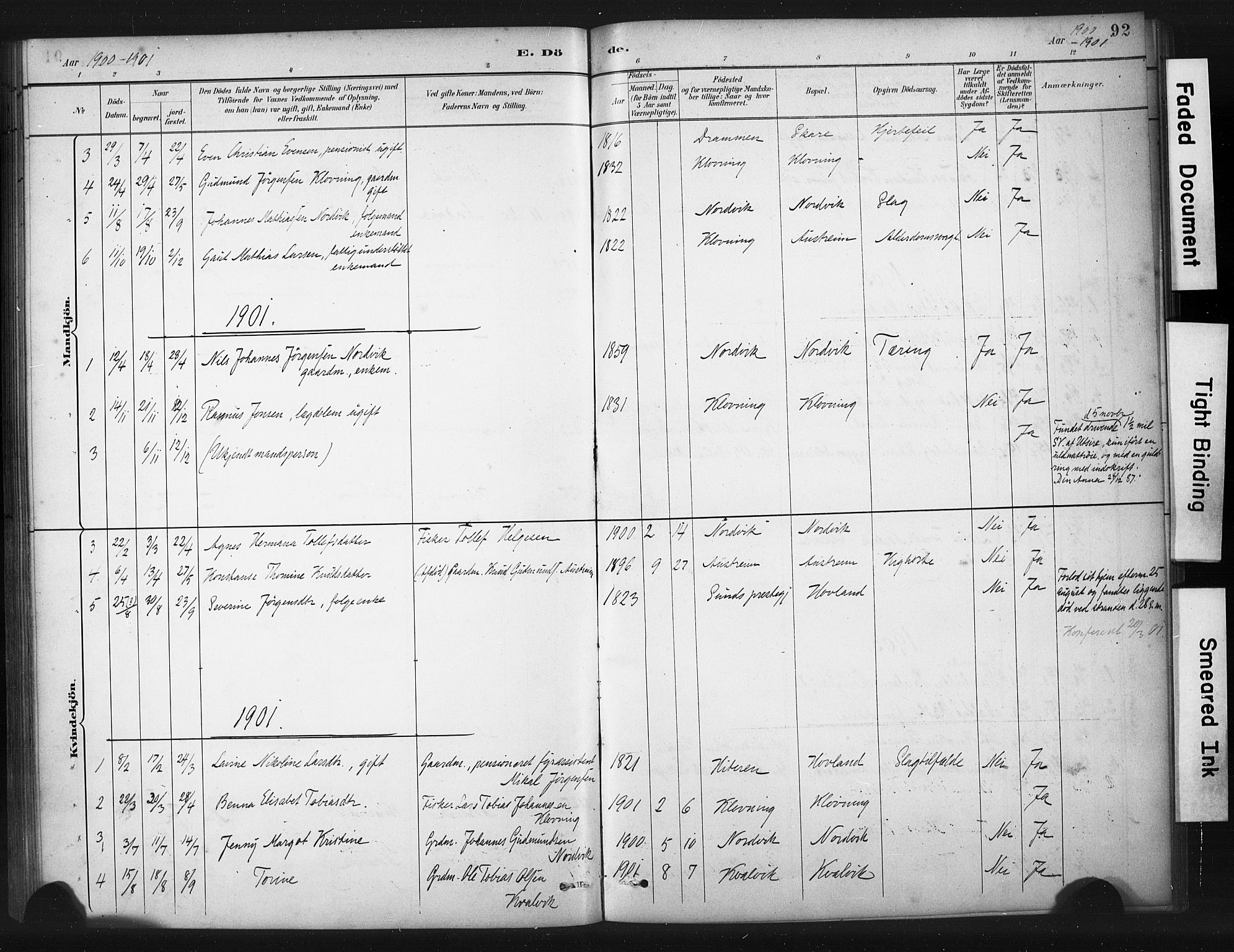 Torvastad sokneprestkontor, AV/SAST-A -101857/H/Ha/Haa/L0016: Parish register (official) no. A 15, 1883-1903, p. 92