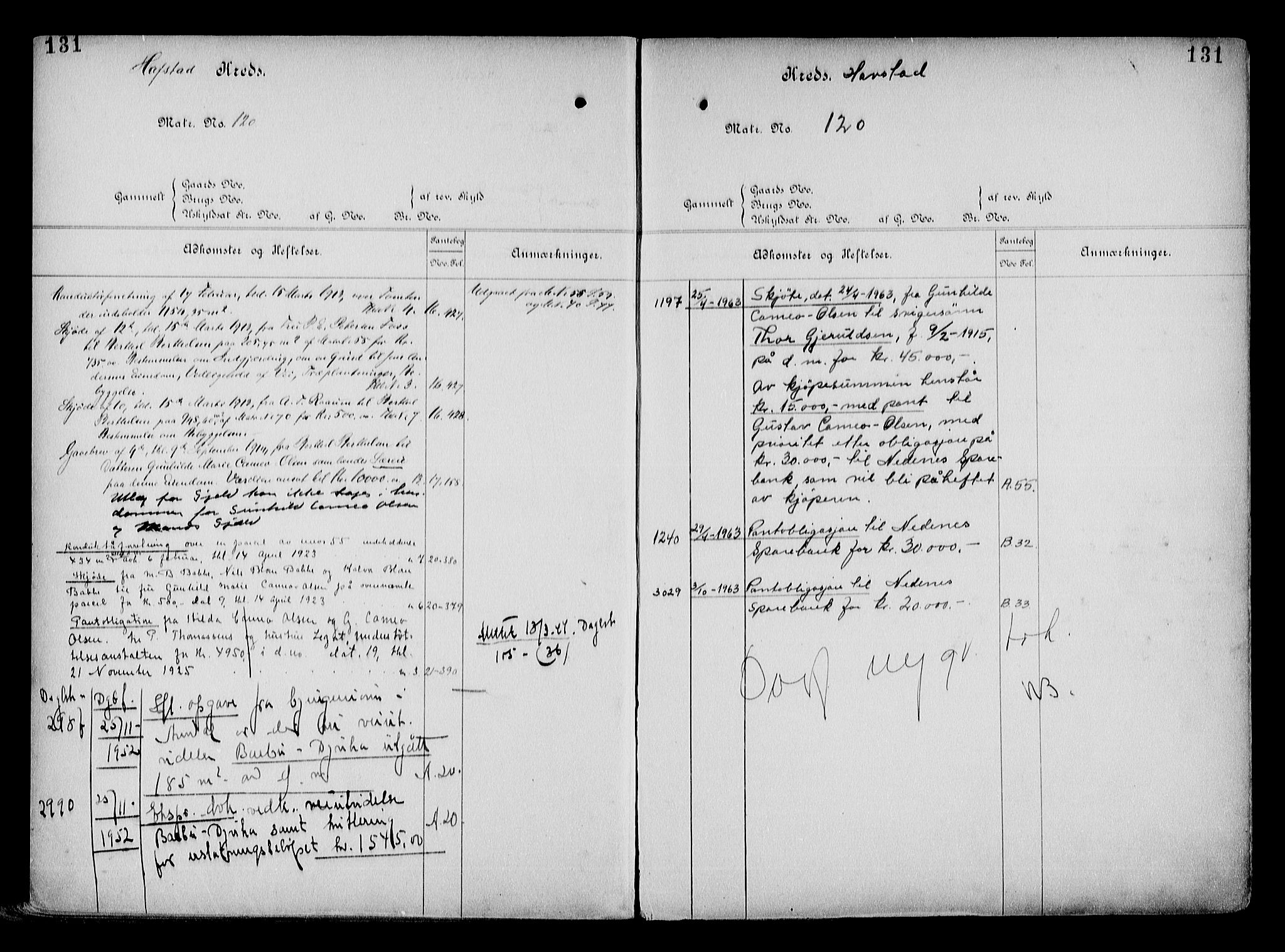 Arendal byfogd, AV/SAK-1222-0001/G/Ga/L0015: Mortgage register no. 13, 1860-1960, p. 131