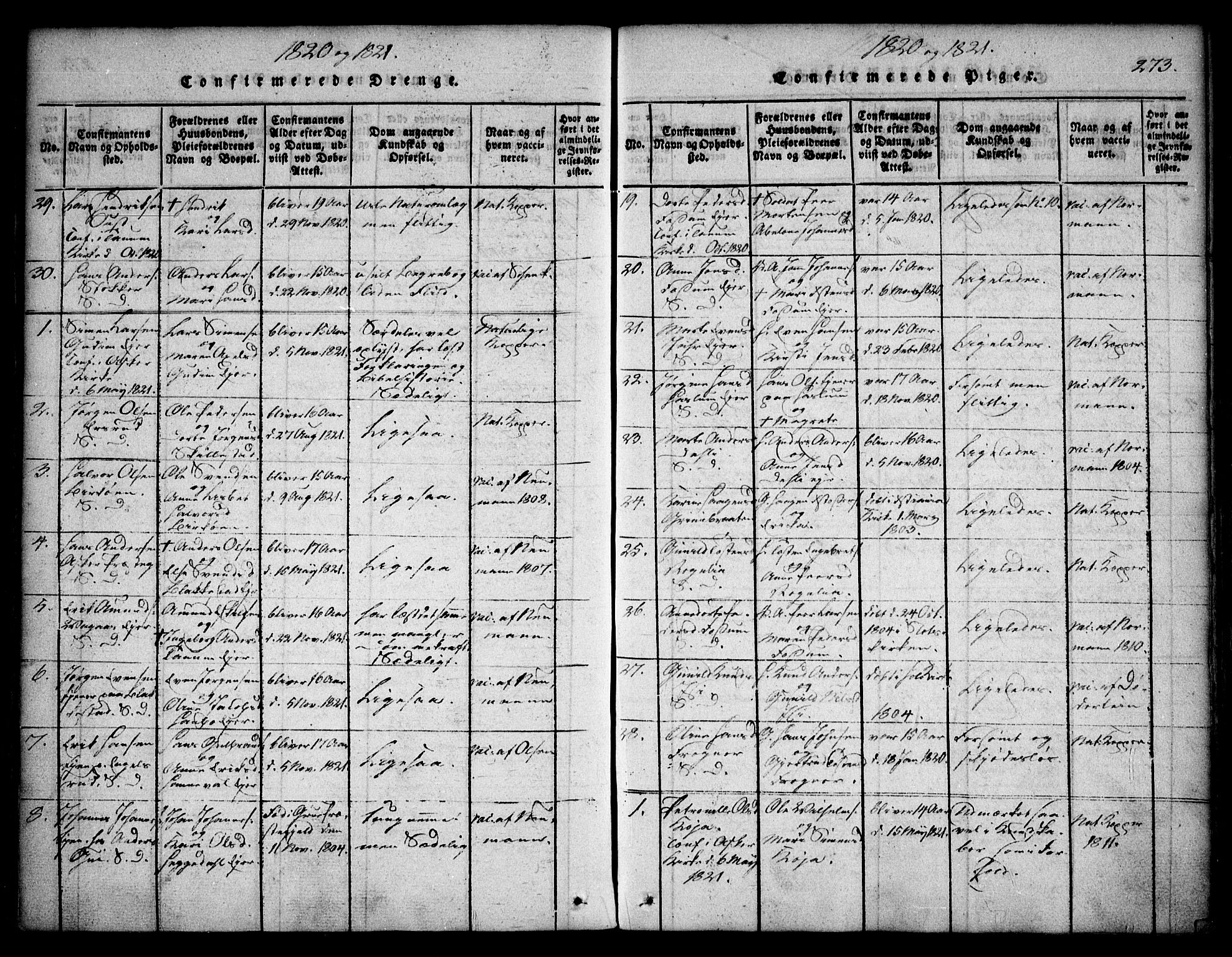 Asker prestekontor Kirkebøker, SAO/A-10256a/F/Fa/L0006: Parish register (official) no. I 6, 1814-1824, p. 273