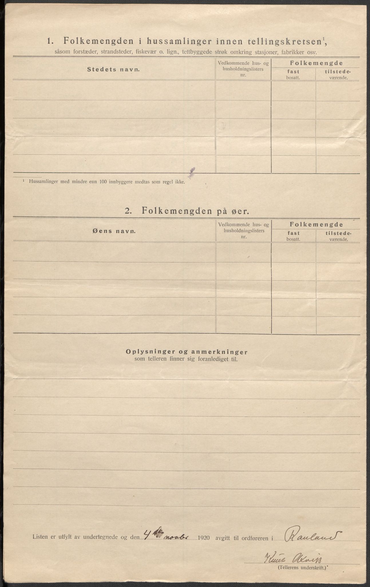 SAKO, 1920 census for Rauland, 1920, p. 13