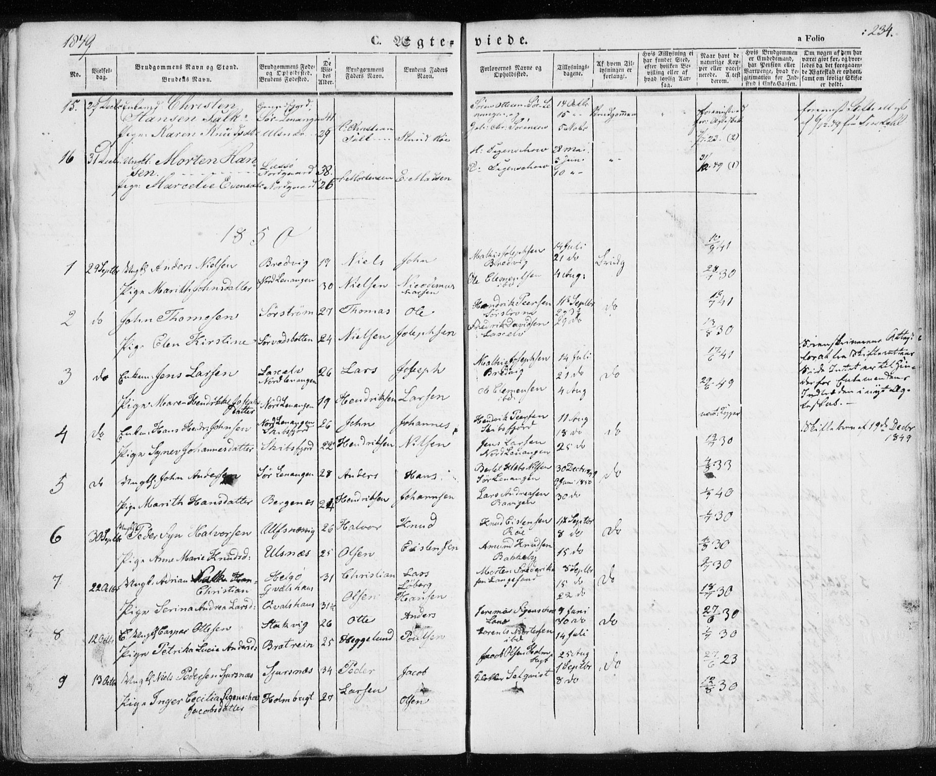 Karlsøy sokneprestembete, SATØ/S-1299/H/Ha/Haa/L0003kirke: Parish register (official) no. 3, 1843-1860, p. 234
