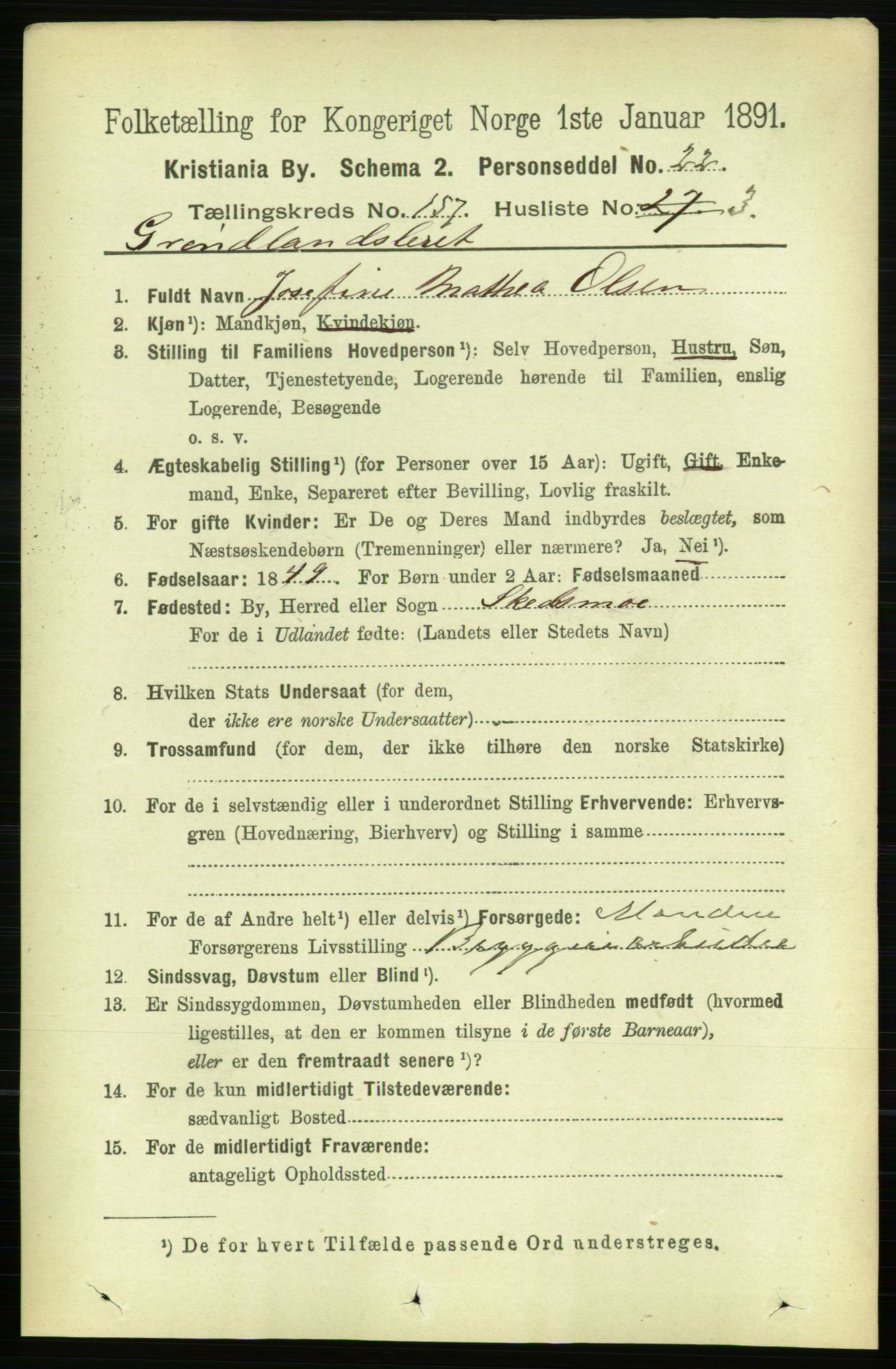 RA, 1891 census for 0301 Kristiania, 1891, p. 89291
