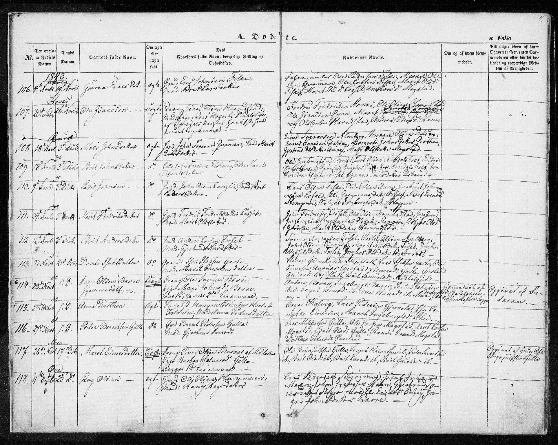 Ministerialprotokoller, klokkerbøker og fødselsregistre - Møre og Romsdal, AV/SAT-A-1454/595/L1043: Parish register (official) no. 595A05, 1843-1851, p. 7