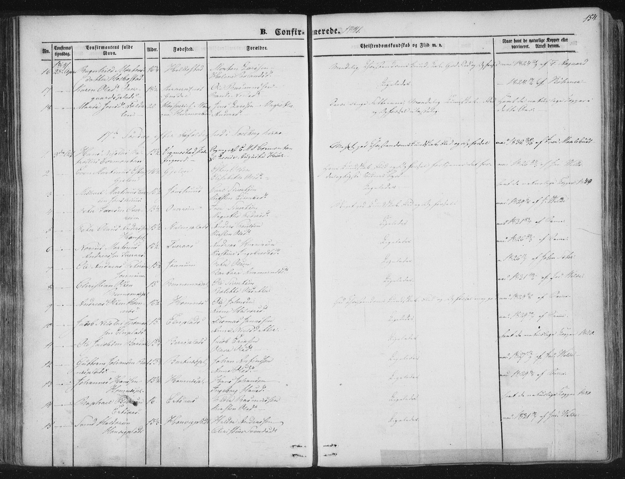 Ministerialprotokoller, klokkerbøker og fødselsregistre - Nord-Trøndelag, AV/SAT-A-1458/741/L0392: Parish register (official) no. 741A06, 1836-1848, p. 154