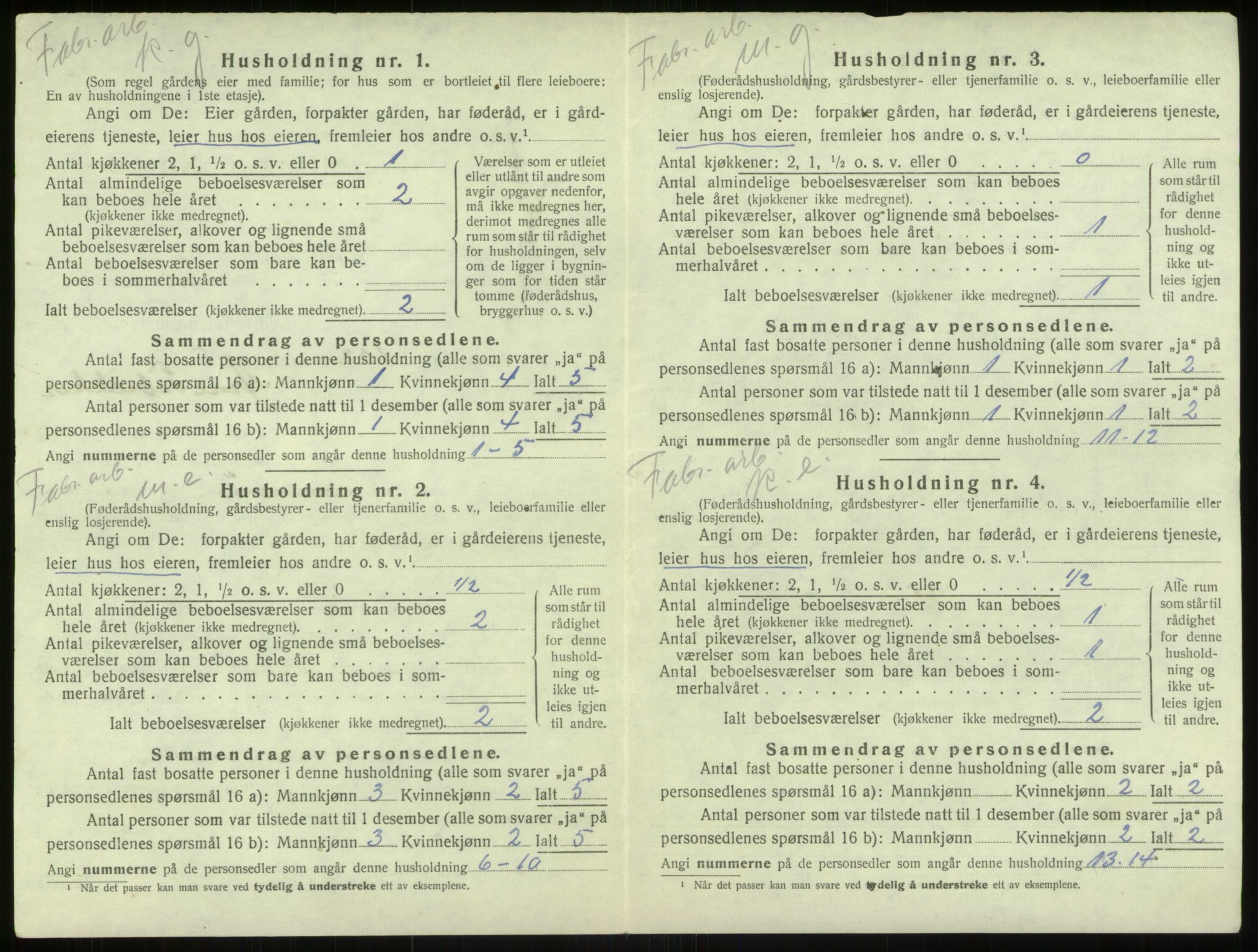 SAB, 1920 census for Haus, 1920, p. 1542
