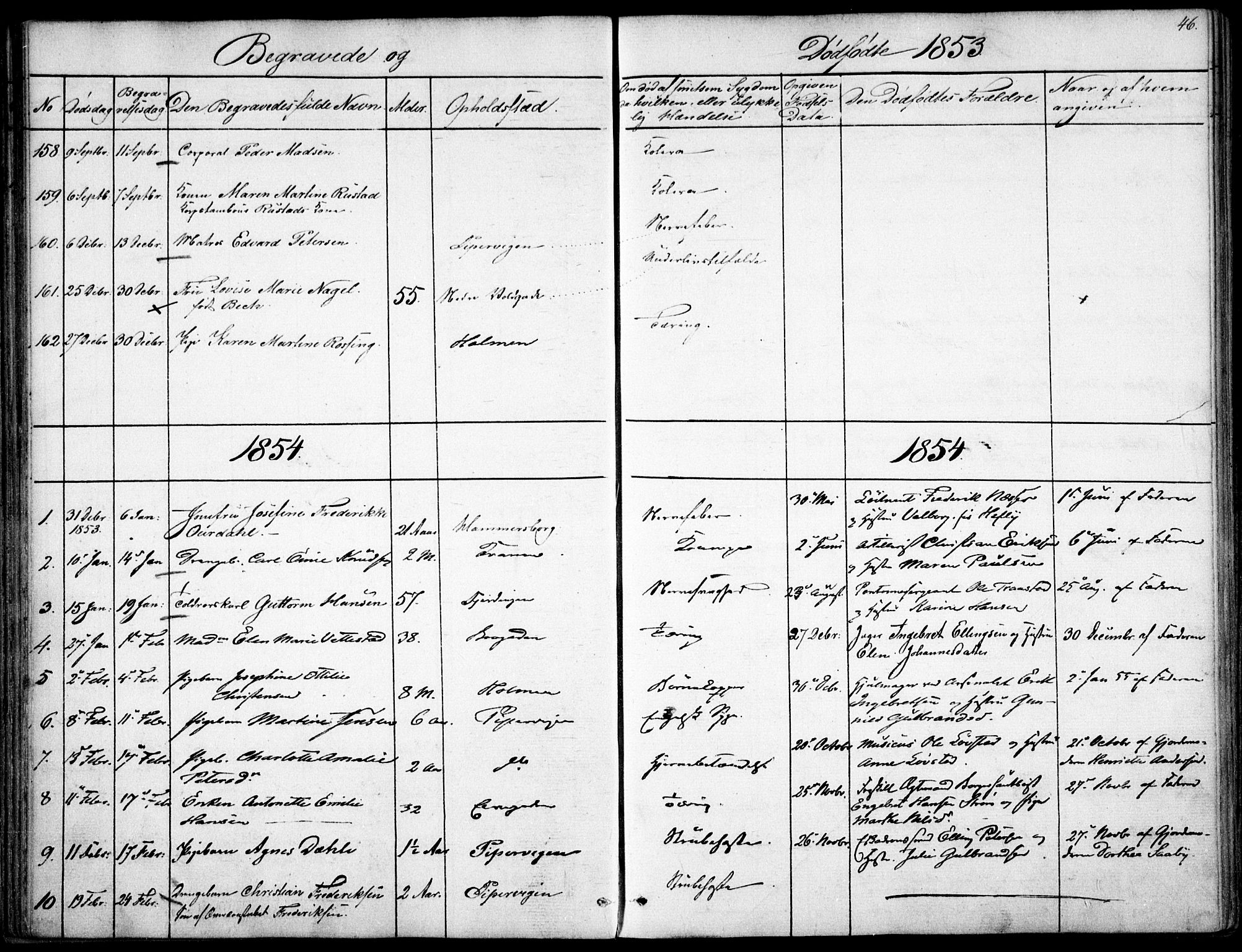 Garnisonsmenigheten Kirkebøker, AV/SAO-A-10846/F/Fa/L0009: Parish register (official) no. 9, 1842-1859, p. 46