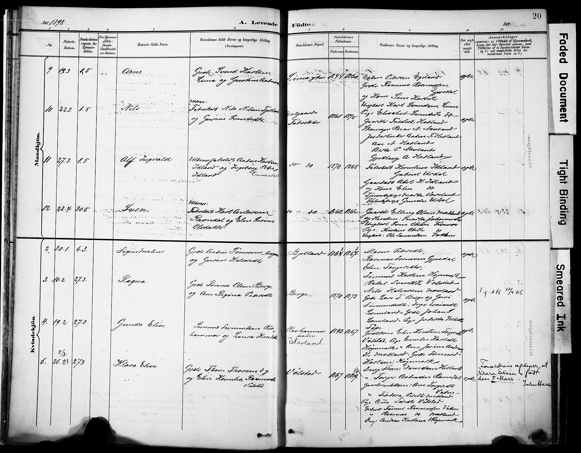 Lye sokneprestkontor, AV/SAST-A-101794/001/30BA/L0012: Parish register (official) no. A 11, 1896-1909, p. 20