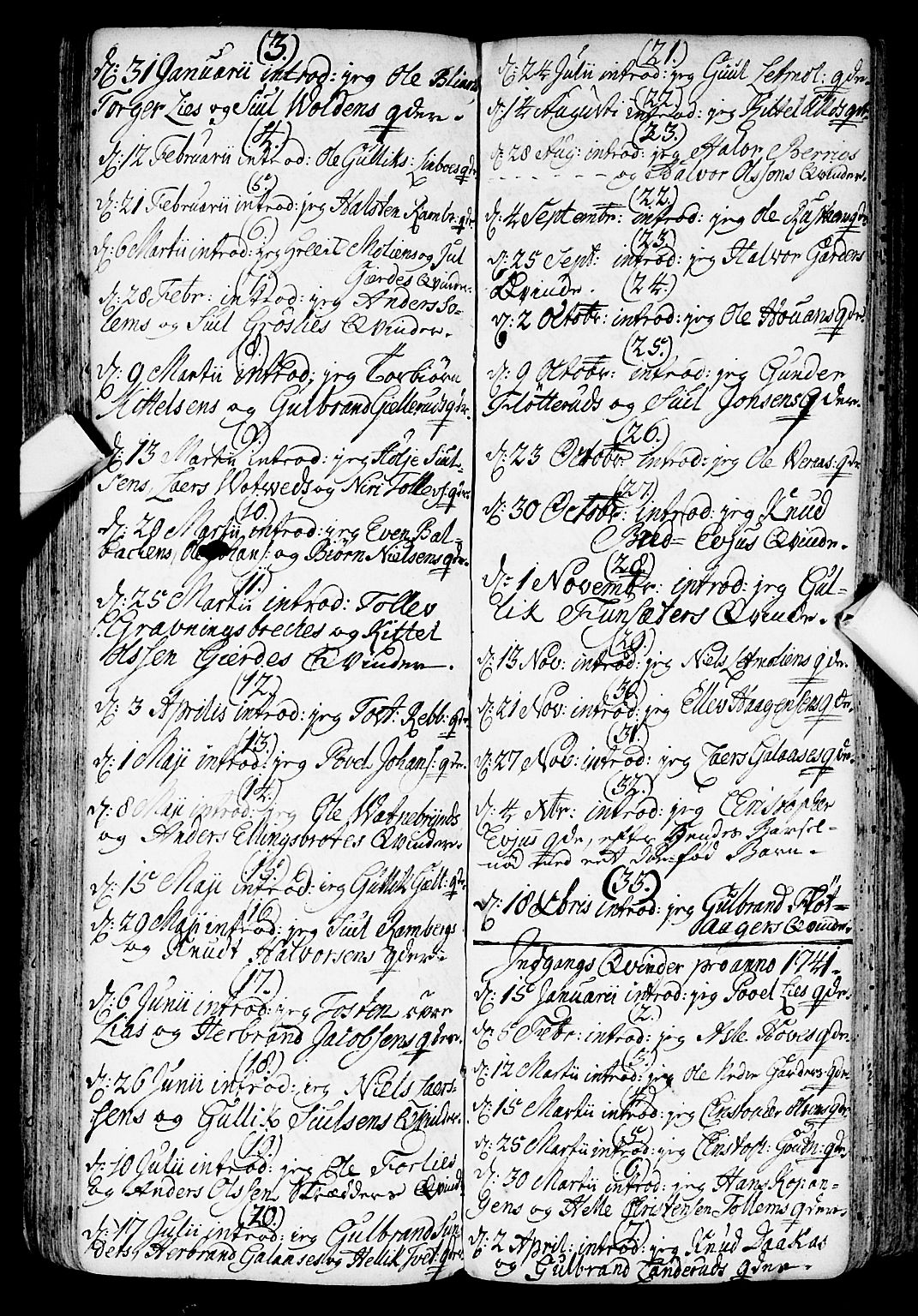 Flesberg kirkebøker, AV/SAKO-A-18/F/Fa/L0002: Parish register (official) no. I 2, 1726-1747