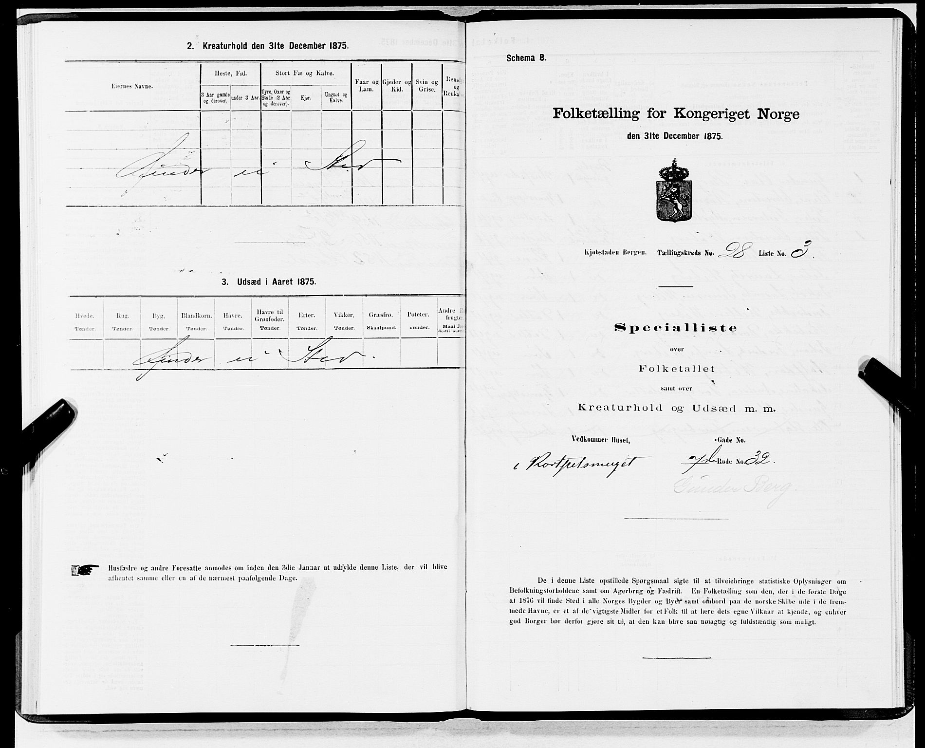 SAB, 1875 census for 1301 Bergen, 1875, p. 1400