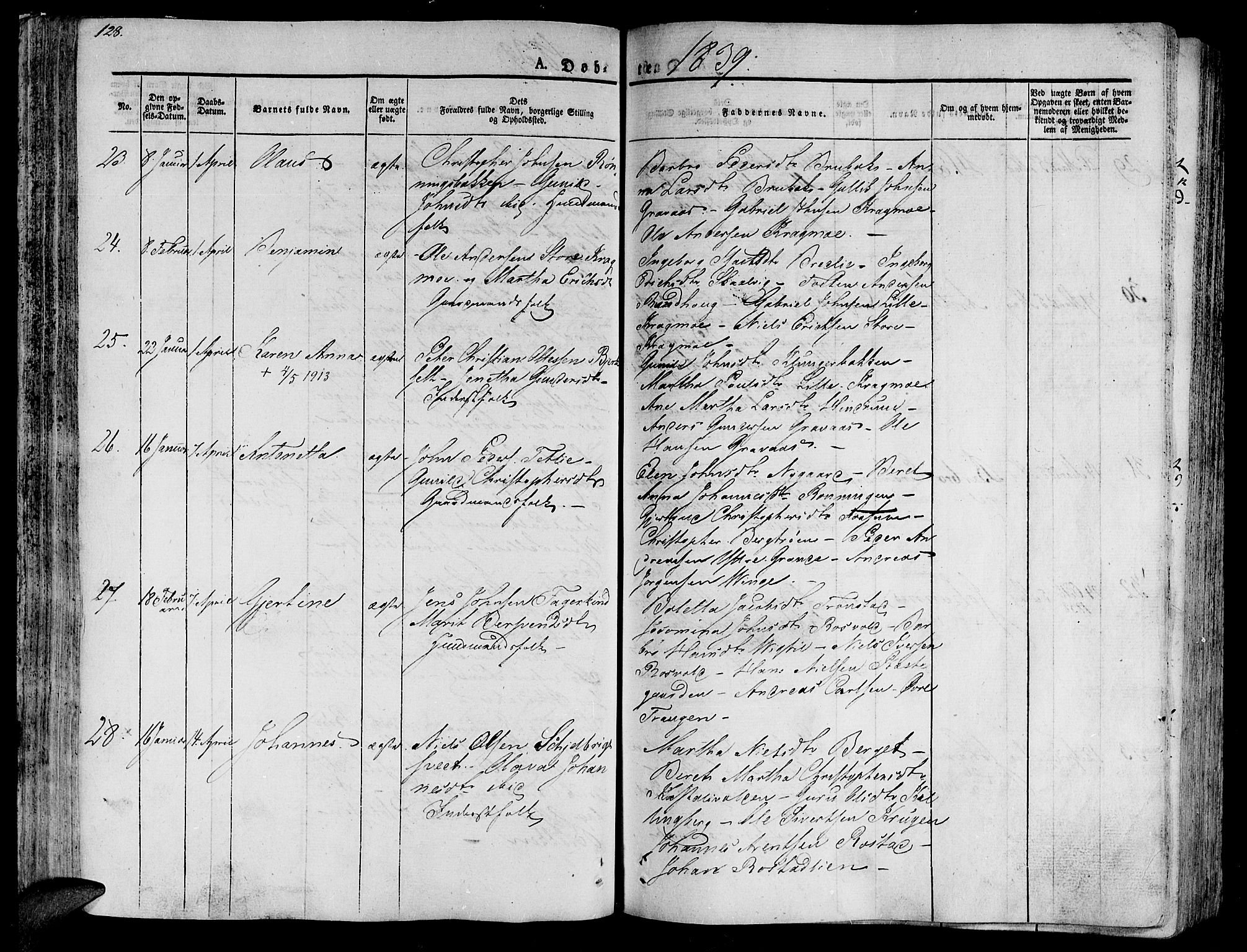 Ministerialprotokoller, klokkerbøker og fødselsregistre - Nord-Trøndelag, AV/SAT-A-1458/701/L0006: Parish register (official) no. 701A06, 1825-1841, p. 128