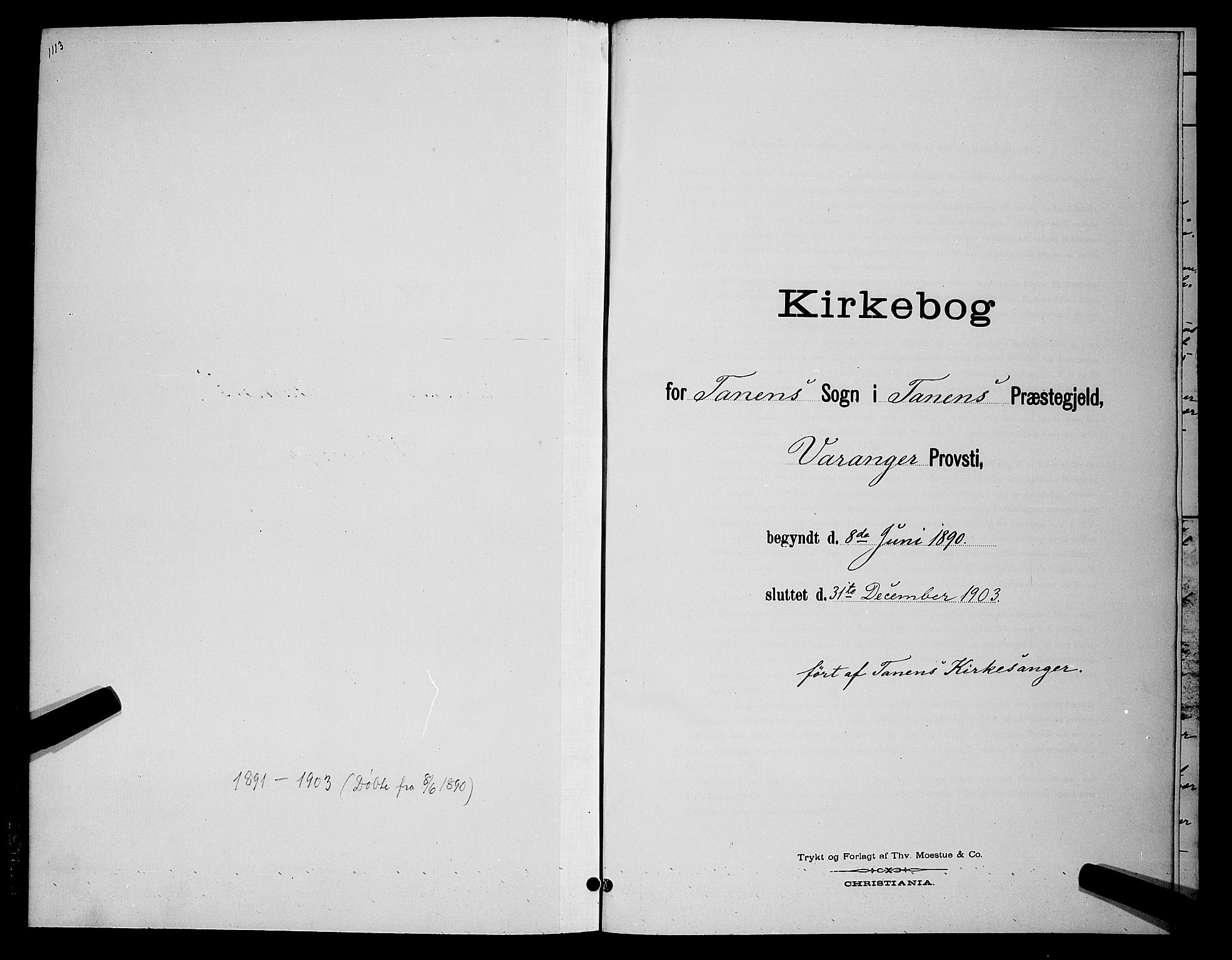 Tana sokneprestkontor, AV/SATØ-S-1334/H/Hb/L0004klokker: Parish register (copy) no. 4, 1890-1903