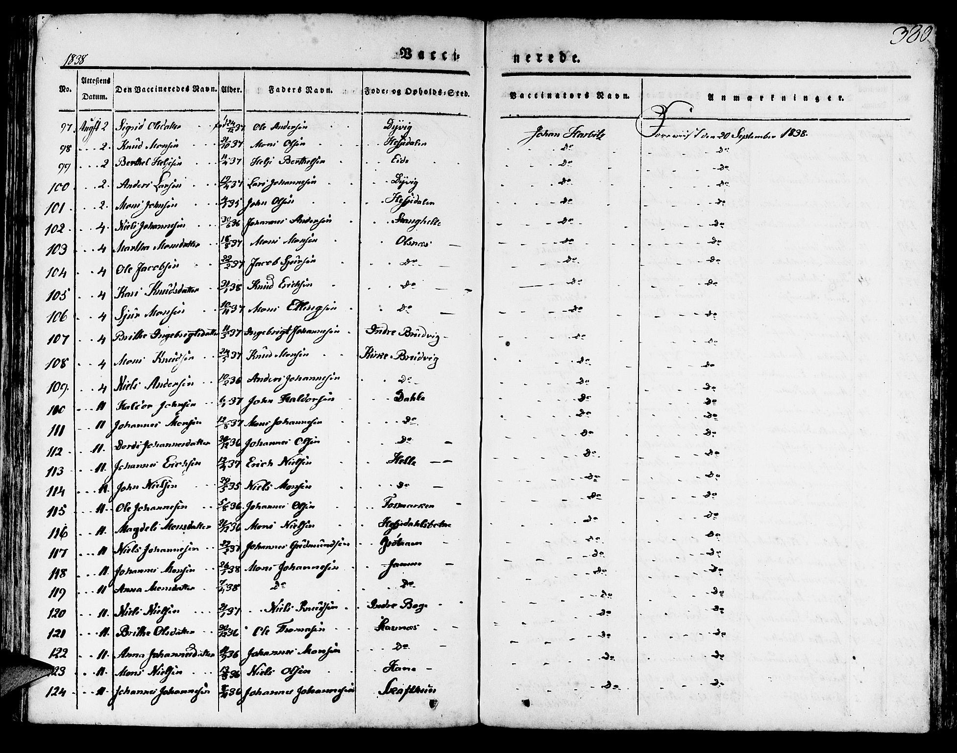 Haus sokneprestembete, AV/SAB-A-75601/H/Haa: Parish register (official) no. A 14, 1827-1838, p. 380