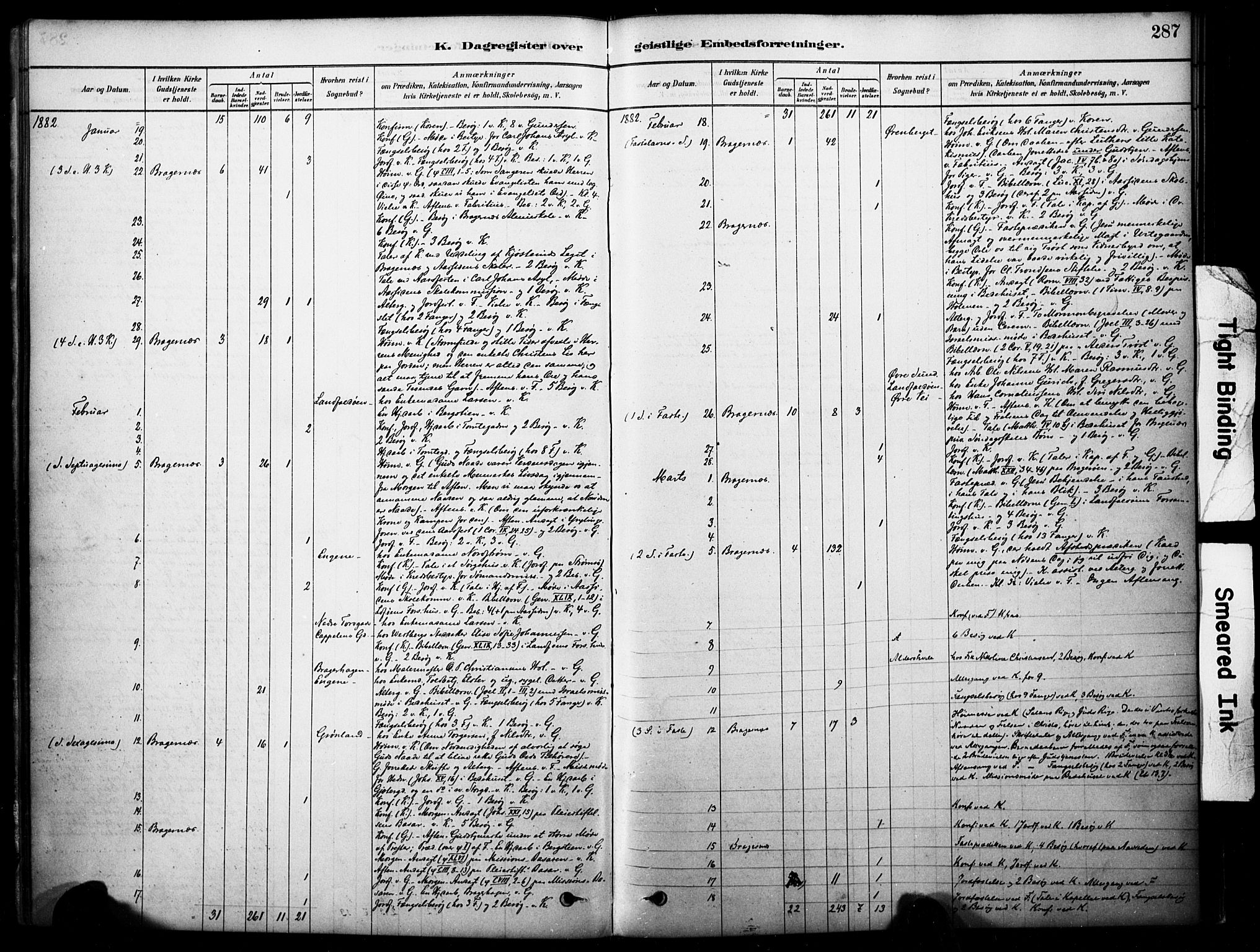 Bragernes kirkebøker, SAKO/A-6/F/Fc/L0005: Parish register (official) no. III 5, 1878-1890, p. 287