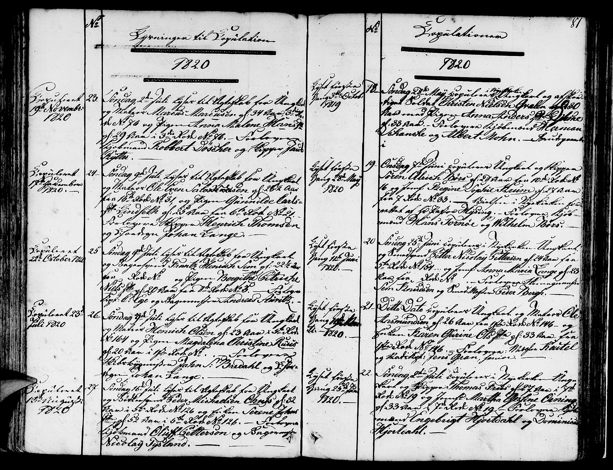 Nykirken Sokneprestembete, SAB/A-77101/H/Hab: Parish register (copy) no. A 2, 1782-1847, p. 81