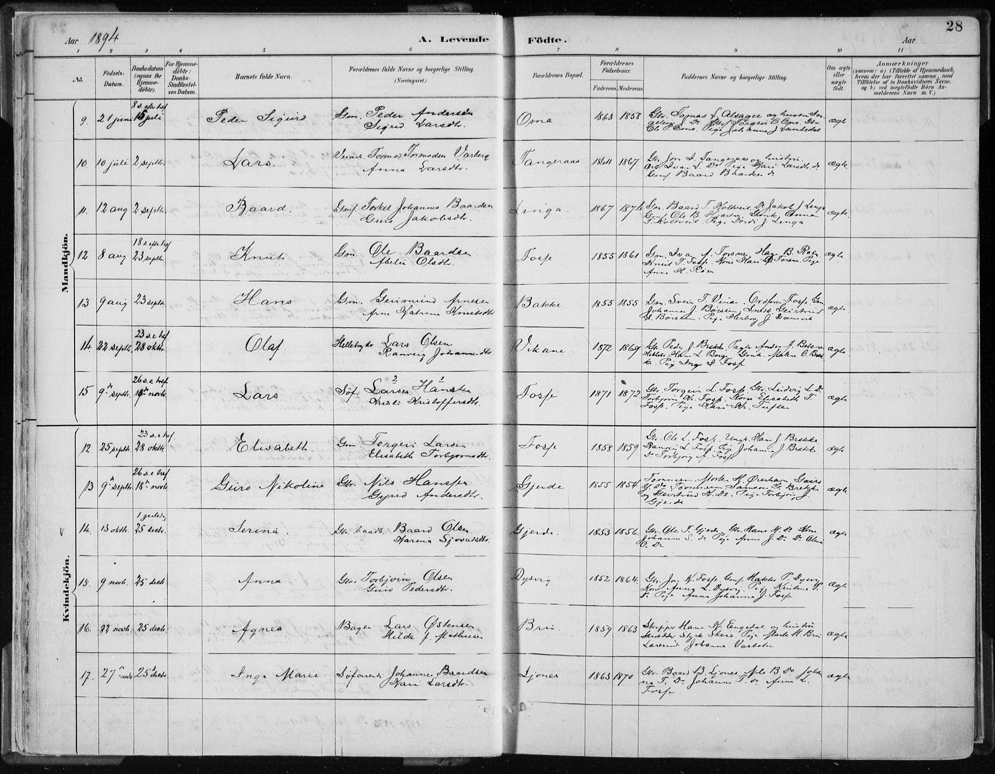 Strandebarm sokneprestembete, AV/SAB-A-78401/H/Haa: Parish register (official) no. B  1, 1886-1908, p. 28