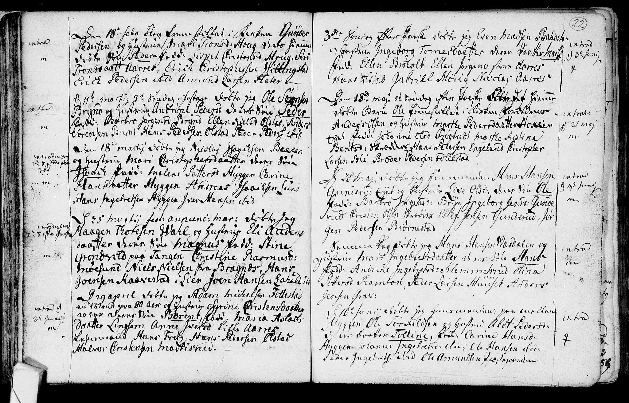 Røyken kirkebøker, SAKO/A-241/F/Fa/L0003: Parish register (official) no. 3, 1782-1813, p. 22
