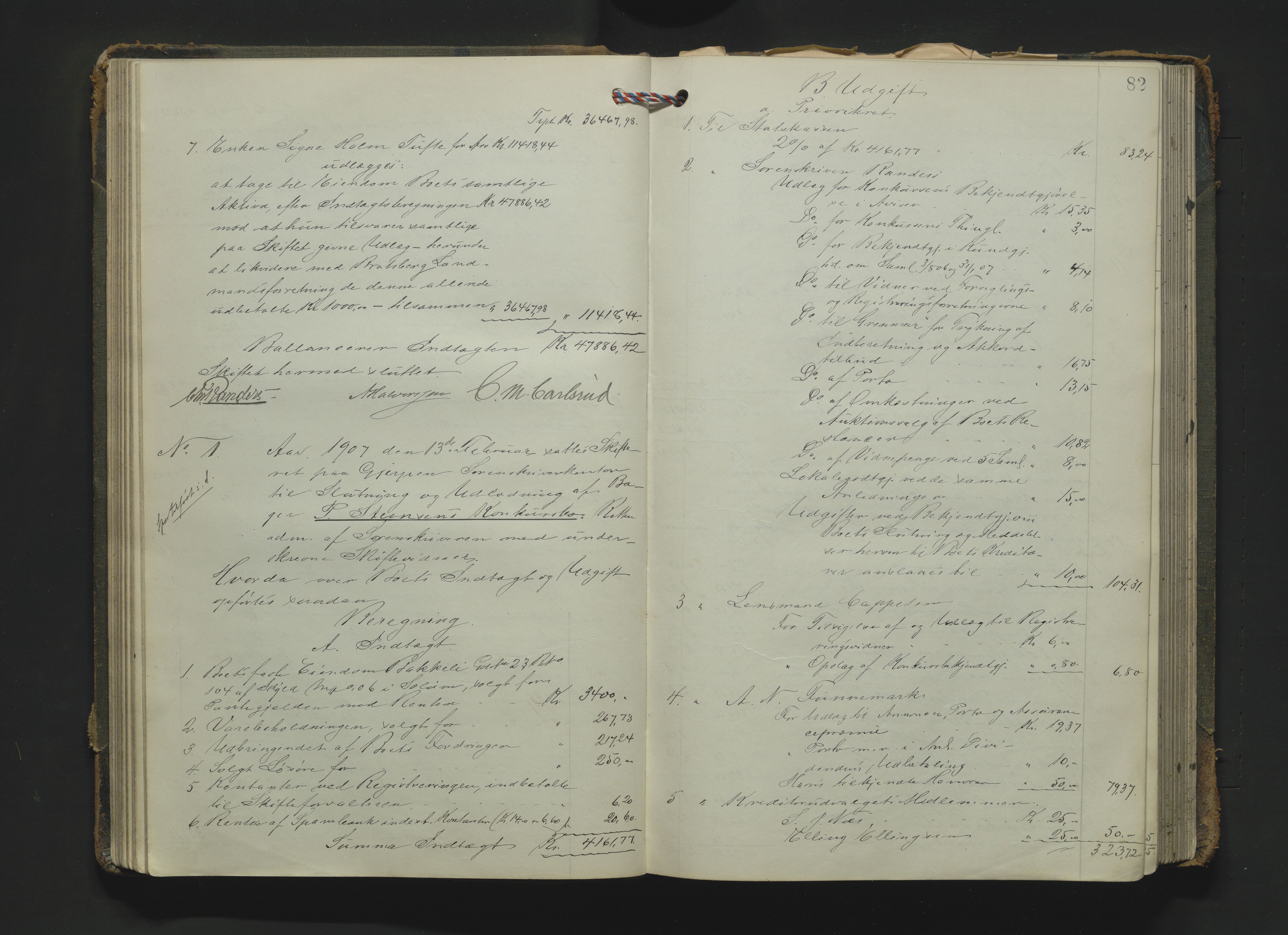 Gjerpen sorenskriveri, SAKO/A-216/H/Hb/Hbc/Hbca/L0004: Skifteutlodningsprotokoll, Sorenskriveriet, 1904-1916, p. 81b-82a
