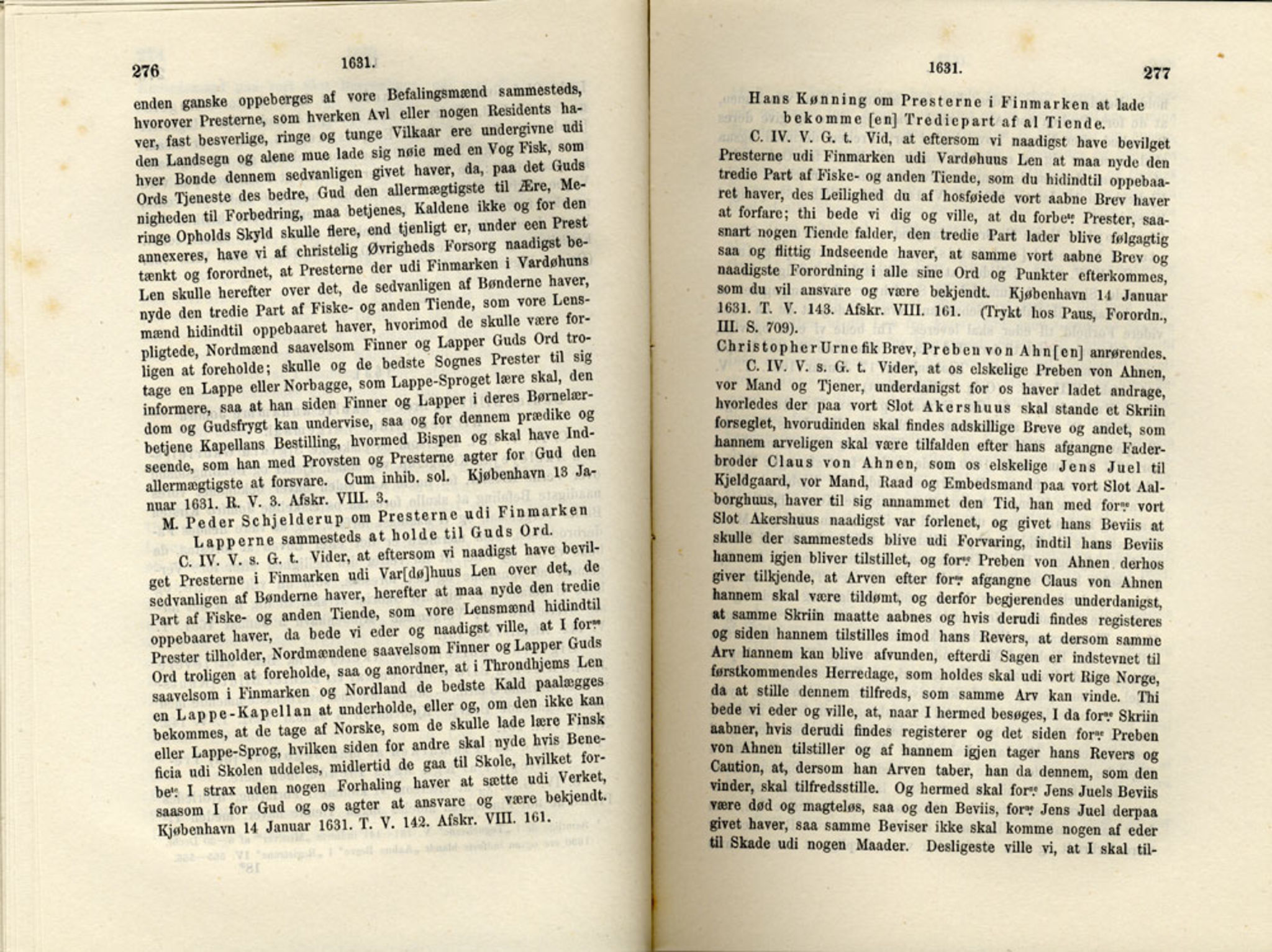 Publikasjoner utgitt av Det Norske Historiske Kildeskriftfond, PUBL/-/-/-: Norske Rigs-Registranter, bind 6, 1628-1634, p. 276-277