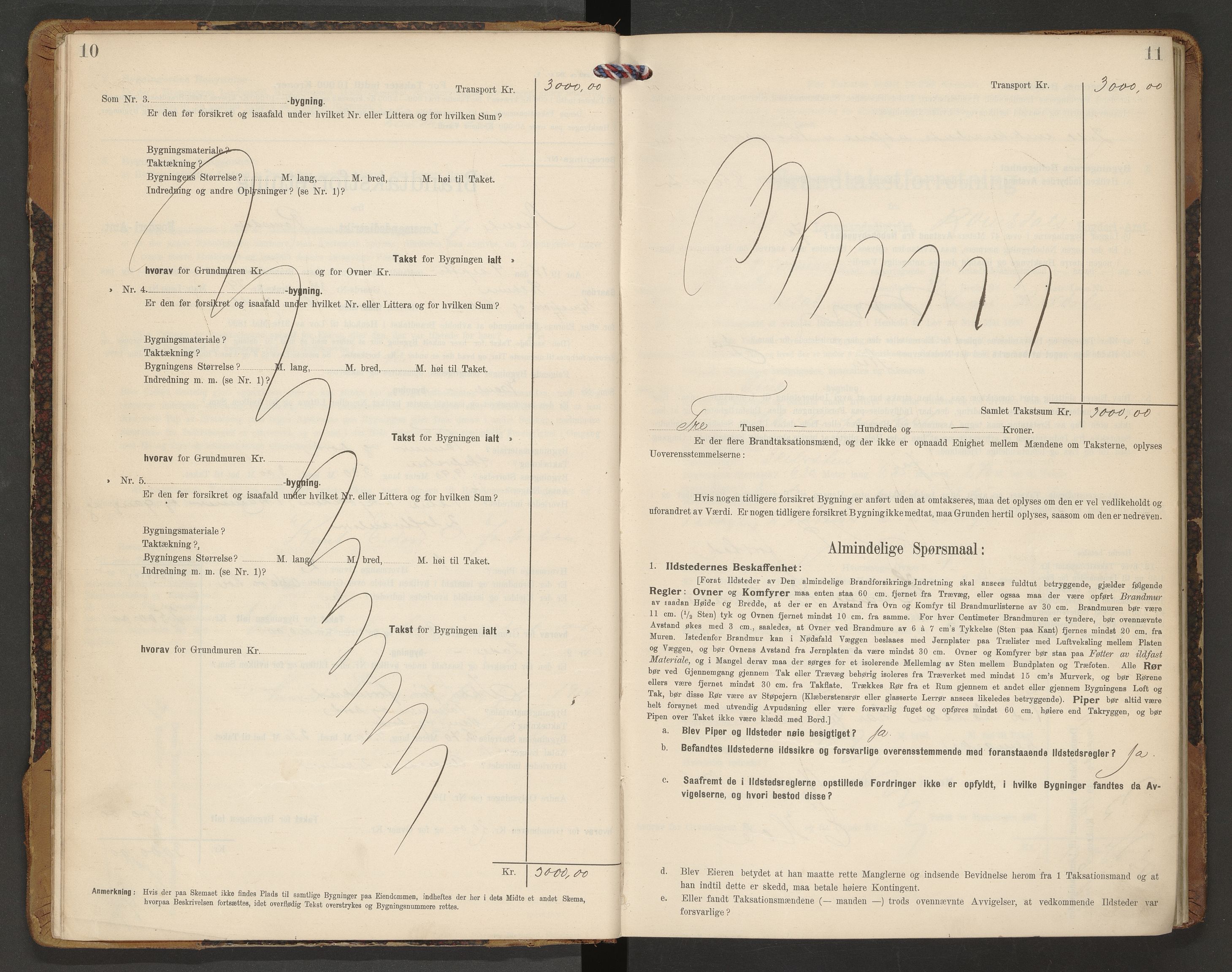 Norges Brannkasse Nesset, AV/SAT-A-5501/F/Fb/L0002: Branntakstprotokoll, 1910-1919, p. 10-11