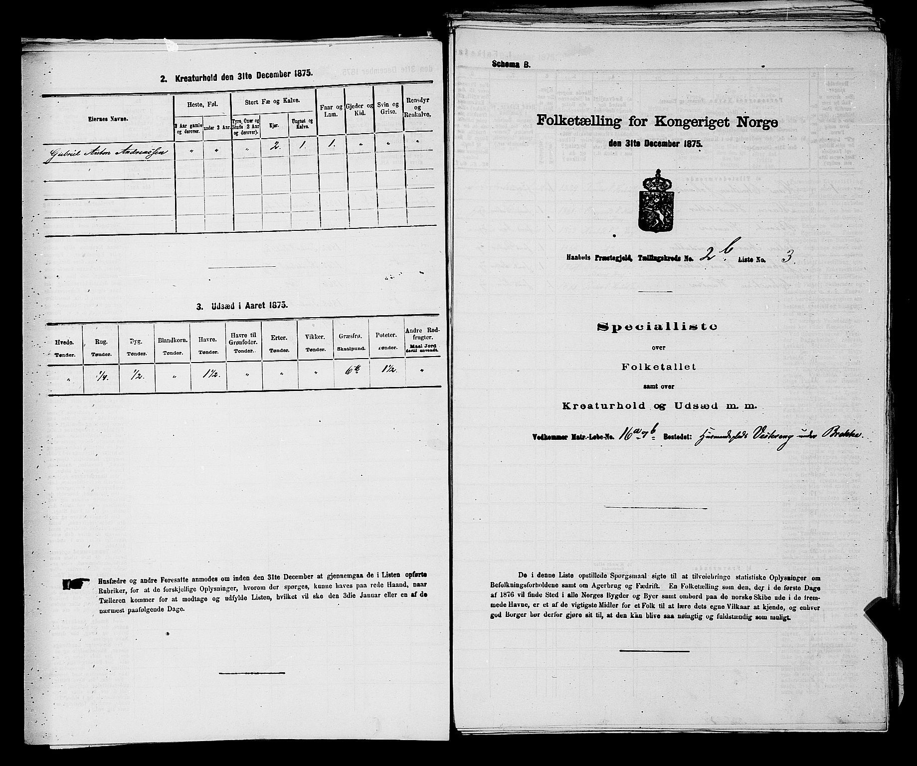 RA, 1875 census for 0138P Hobøl, 1875, p. 211