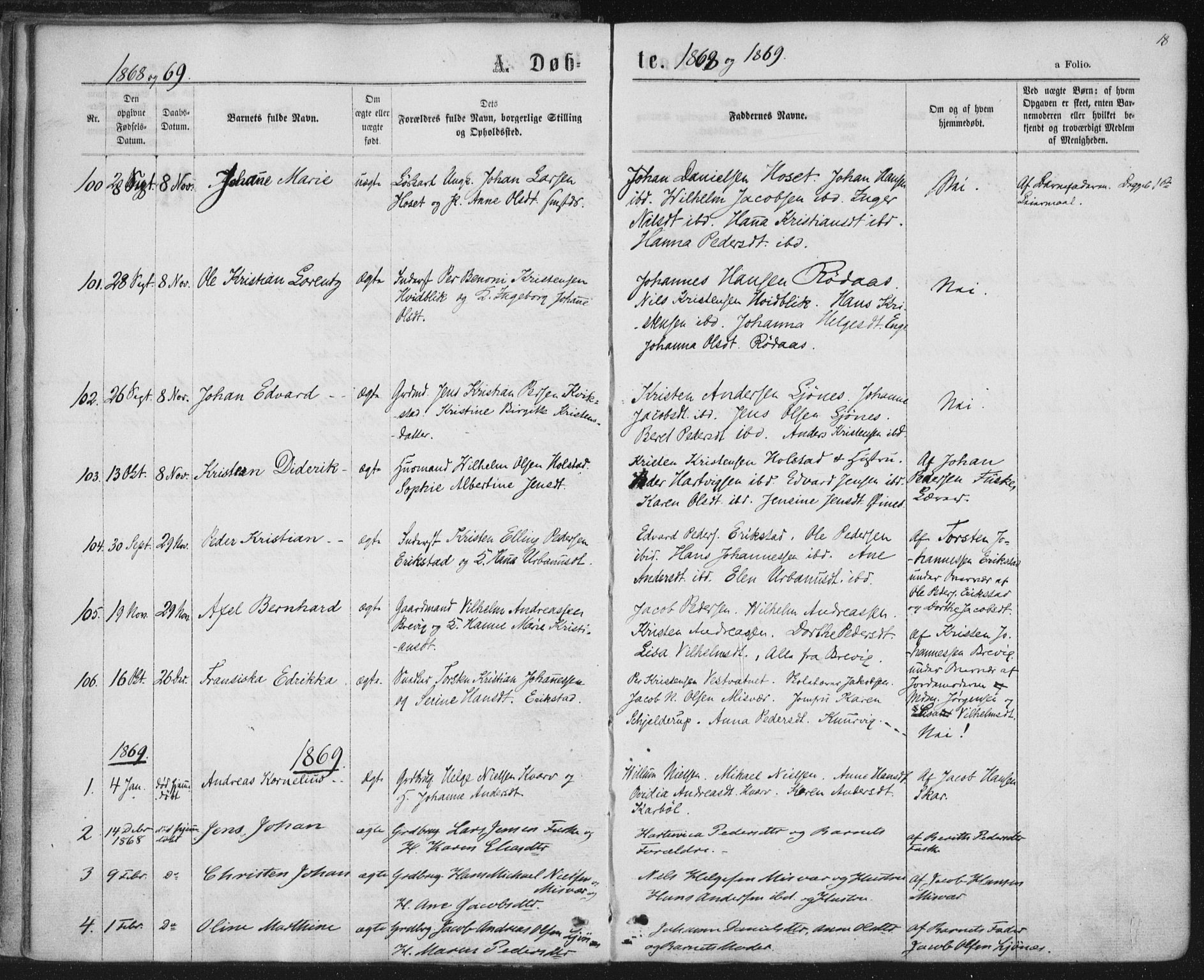 Ministerialprotokoller, klokkerbøker og fødselsregistre - Nordland, SAT/A-1459/852/L0739: Parish register (official) no. 852A09, 1866-1877, p. 18