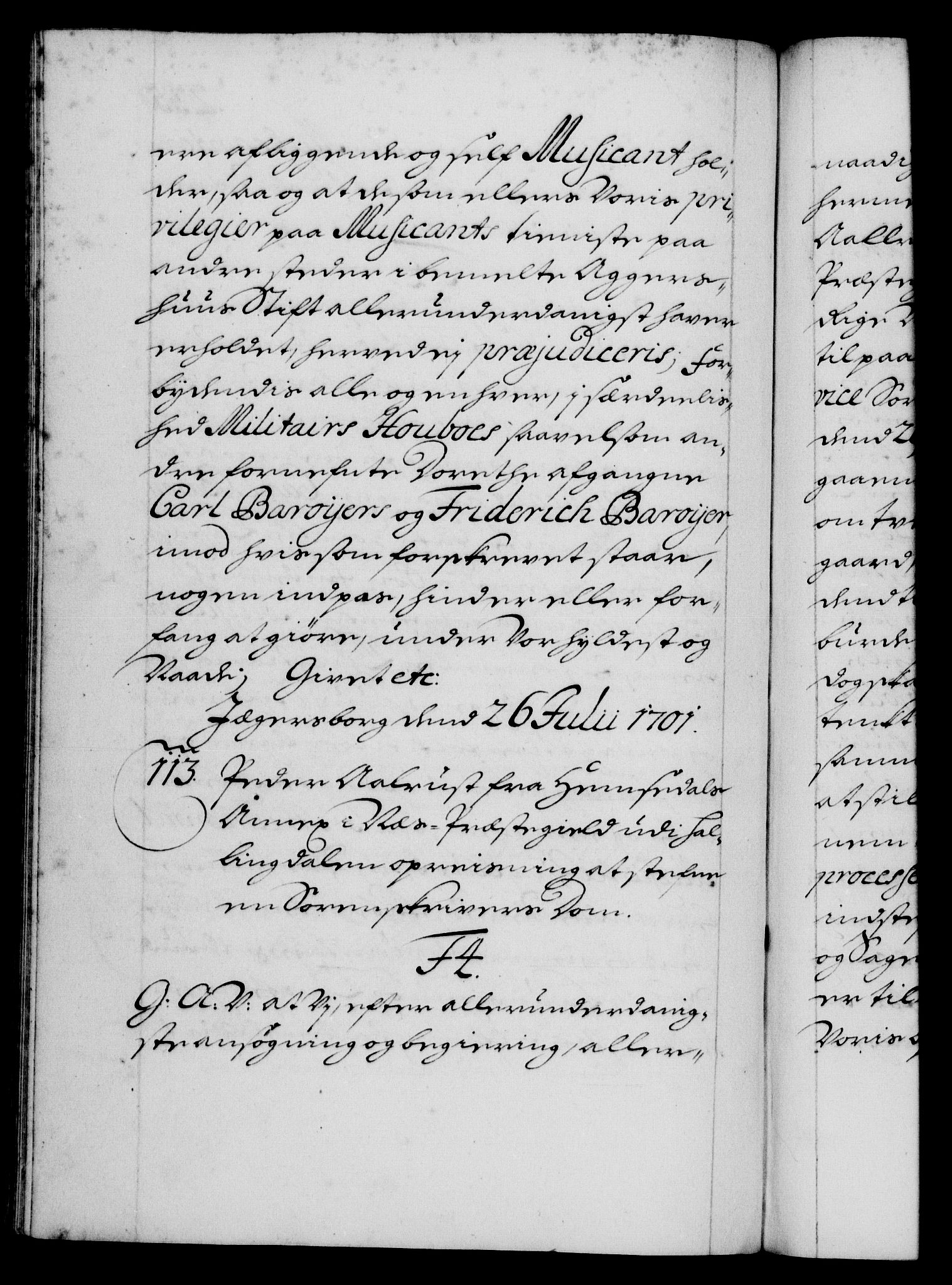 Danske Kanselli 1572-1799, RA/EA-3023/F/Fc/Fca/Fcaa/L0018: Norske registre, 1699-1703, p. 235b