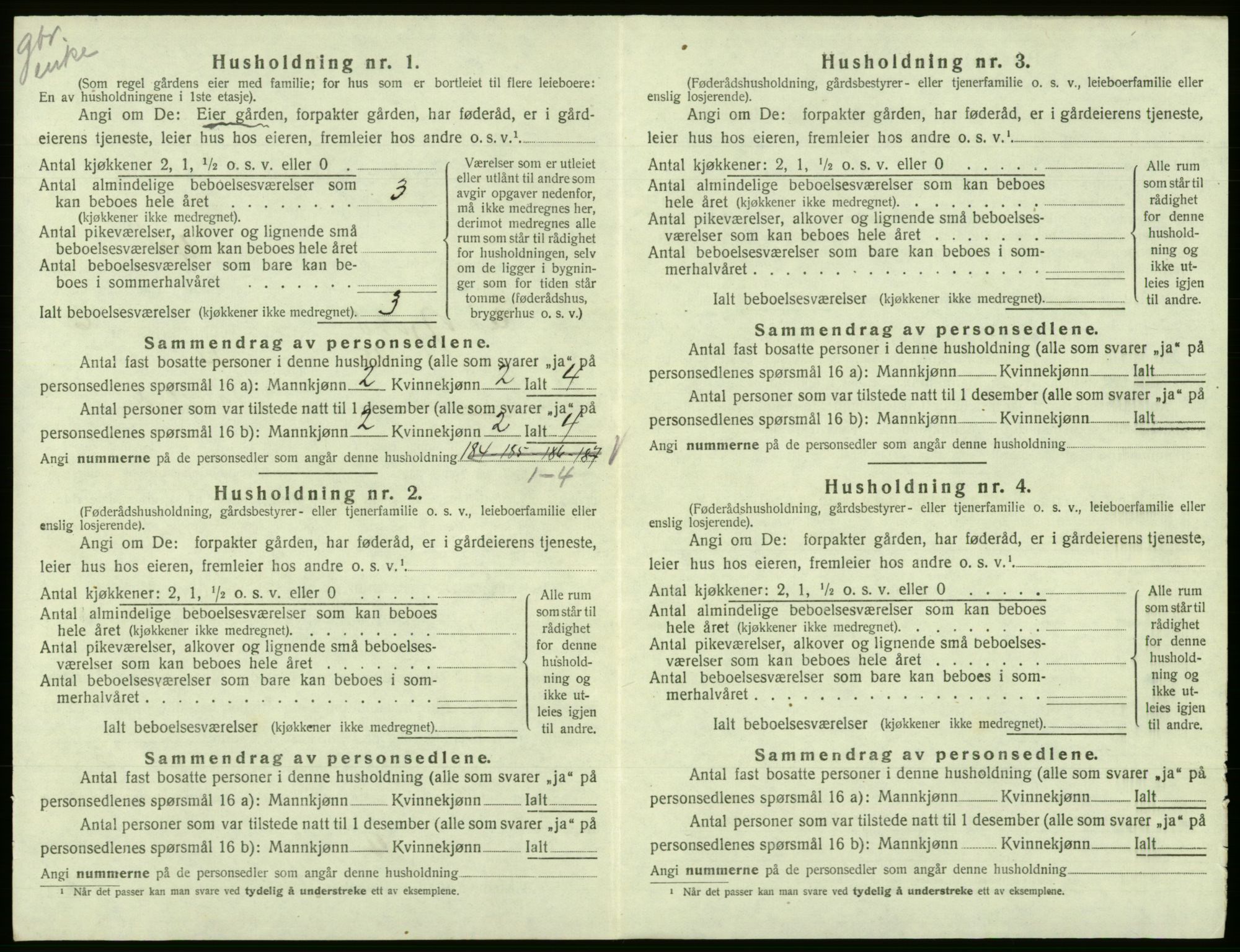 SAB, 1920 census for Eidfjord, 1920, p. 404