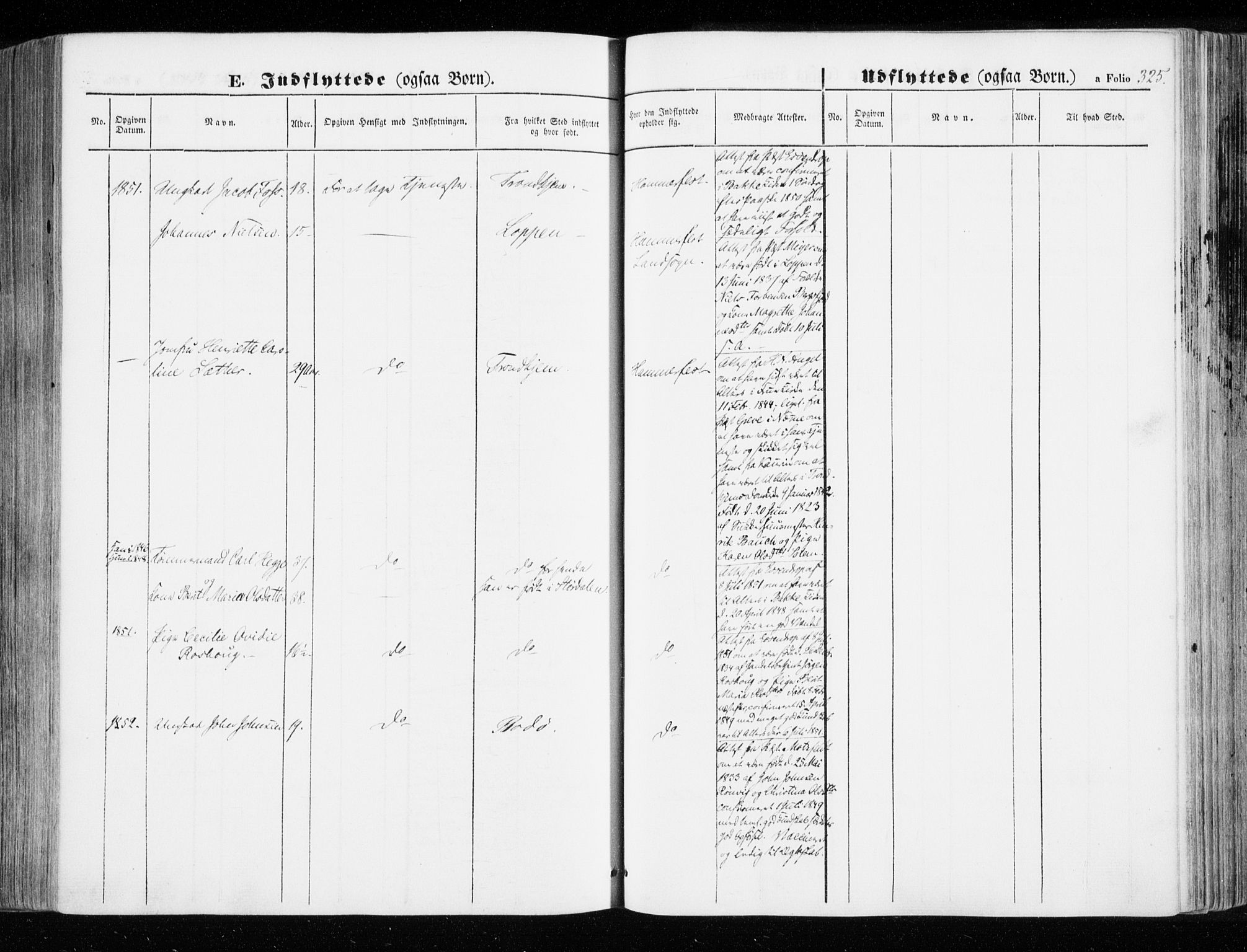 Hammerfest sokneprestkontor, AV/SATØ-S-1347/H/Ha/L0004.kirke: Parish register (official) no. 4, 1843-1856, p. 325