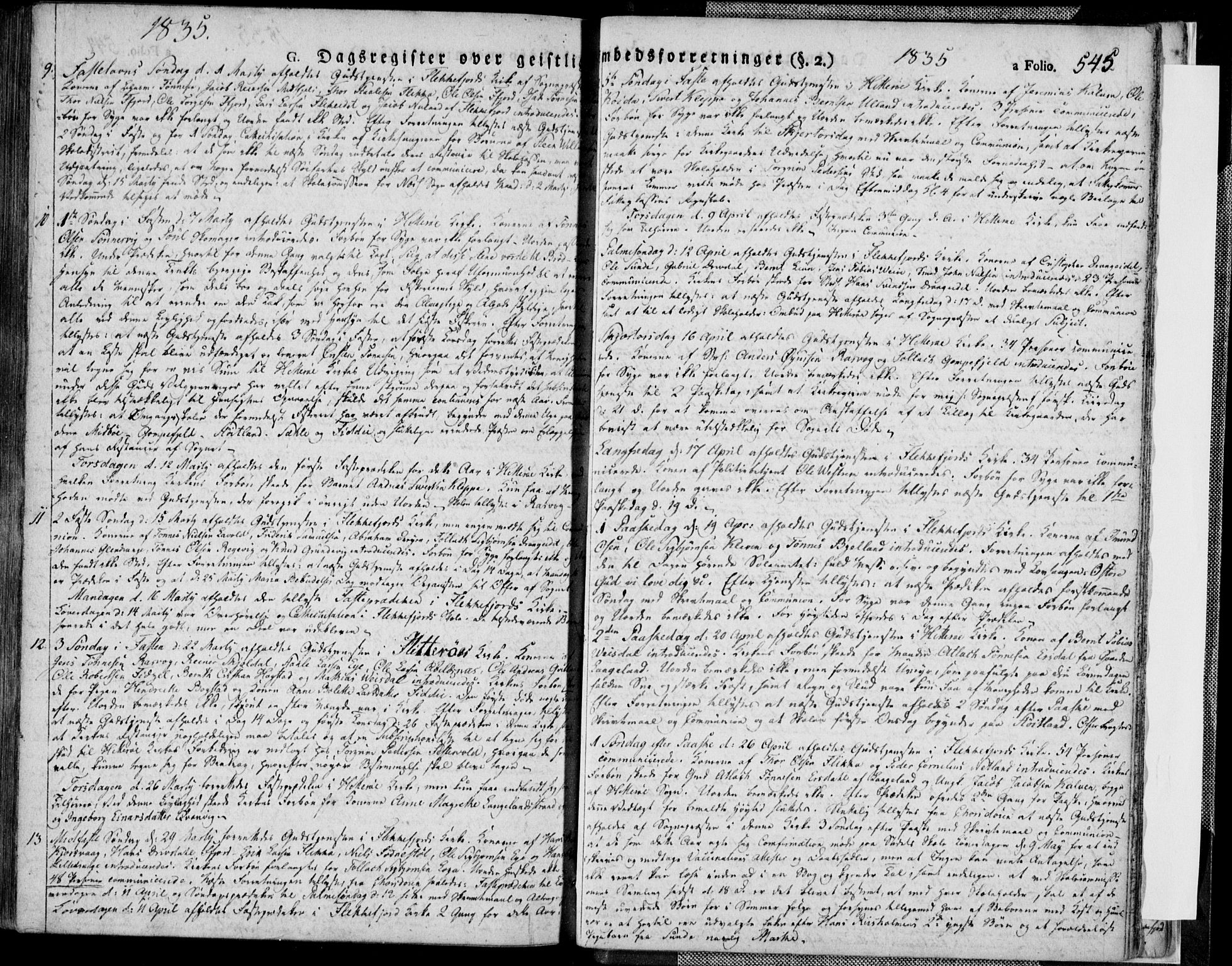 Flekkefjord sokneprestkontor, SAK/1111-0012/F/Fa/Fac/L0003: Parish register (official) no. A 3, 1826-1841, p. 545