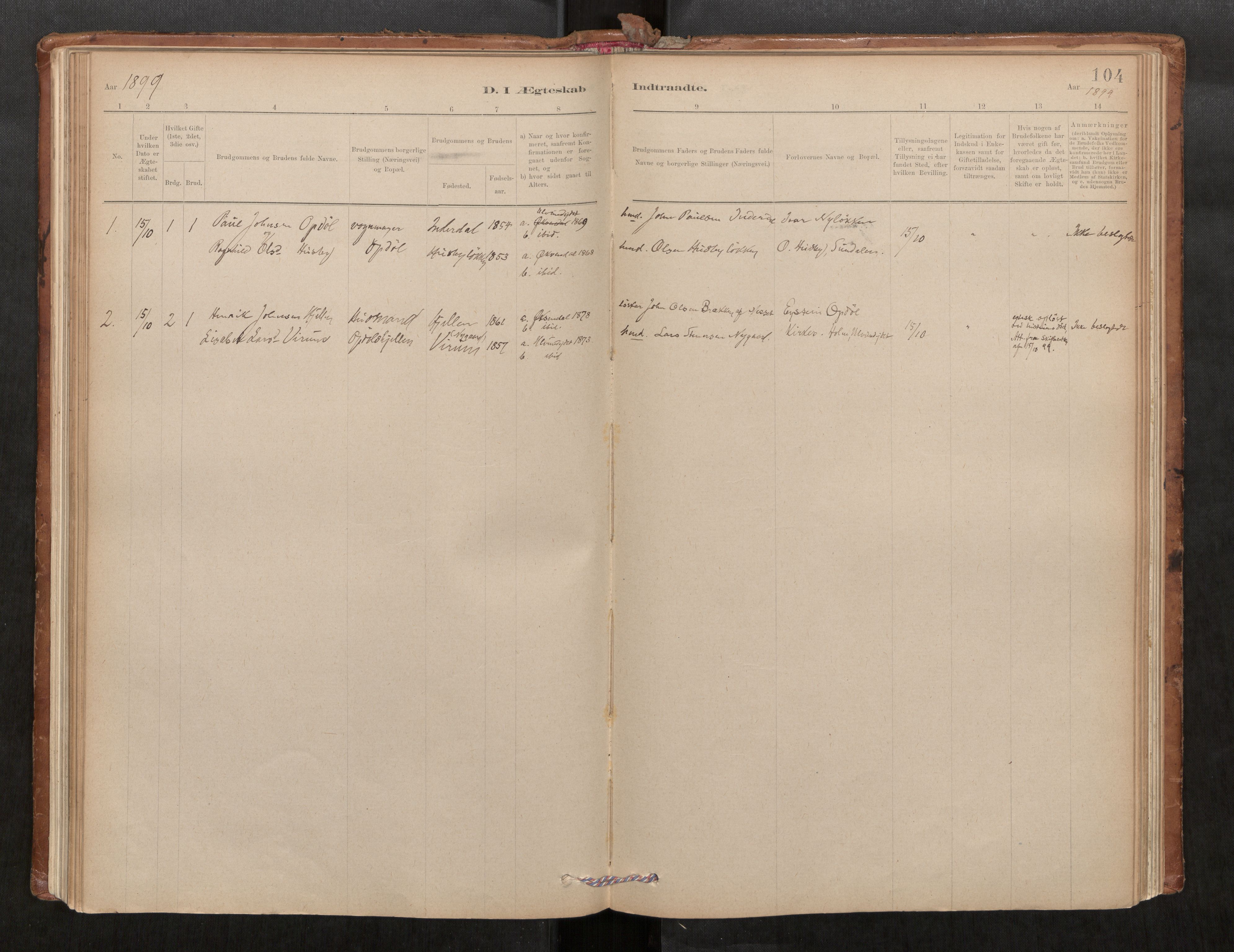 Parish register (official) no. 1, 1886-1908, p. 104
