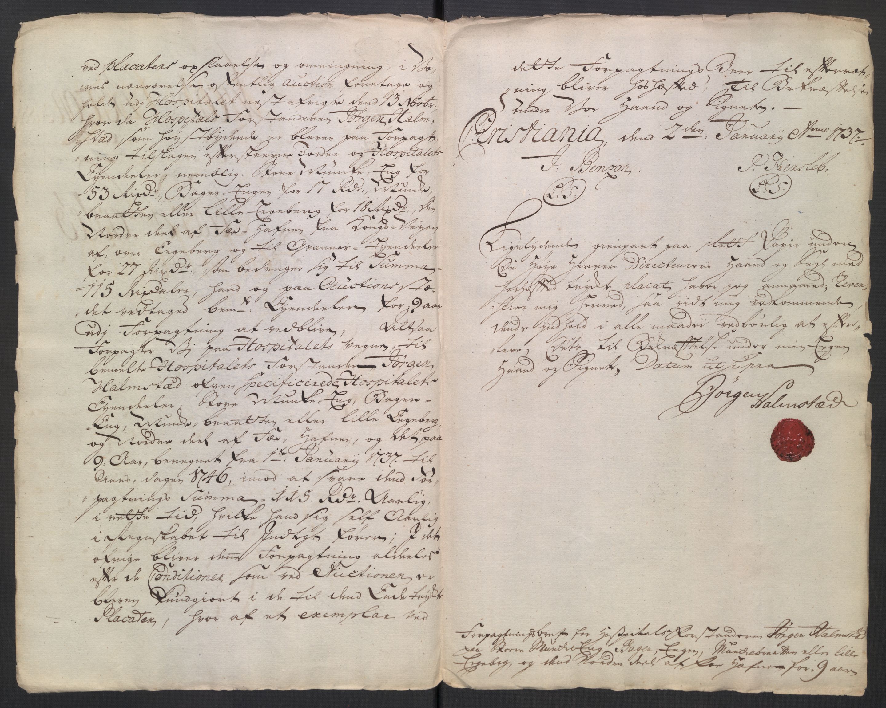 Oslo stiftsdireksjon, AV/SAO-A-11085/K/Kb/L0003/0002: Oslo Hospital / Auksjoner over Hospitalets eiendommer: Forpaktningen av plasser, tomter m.v., 1736-1737, p. 28