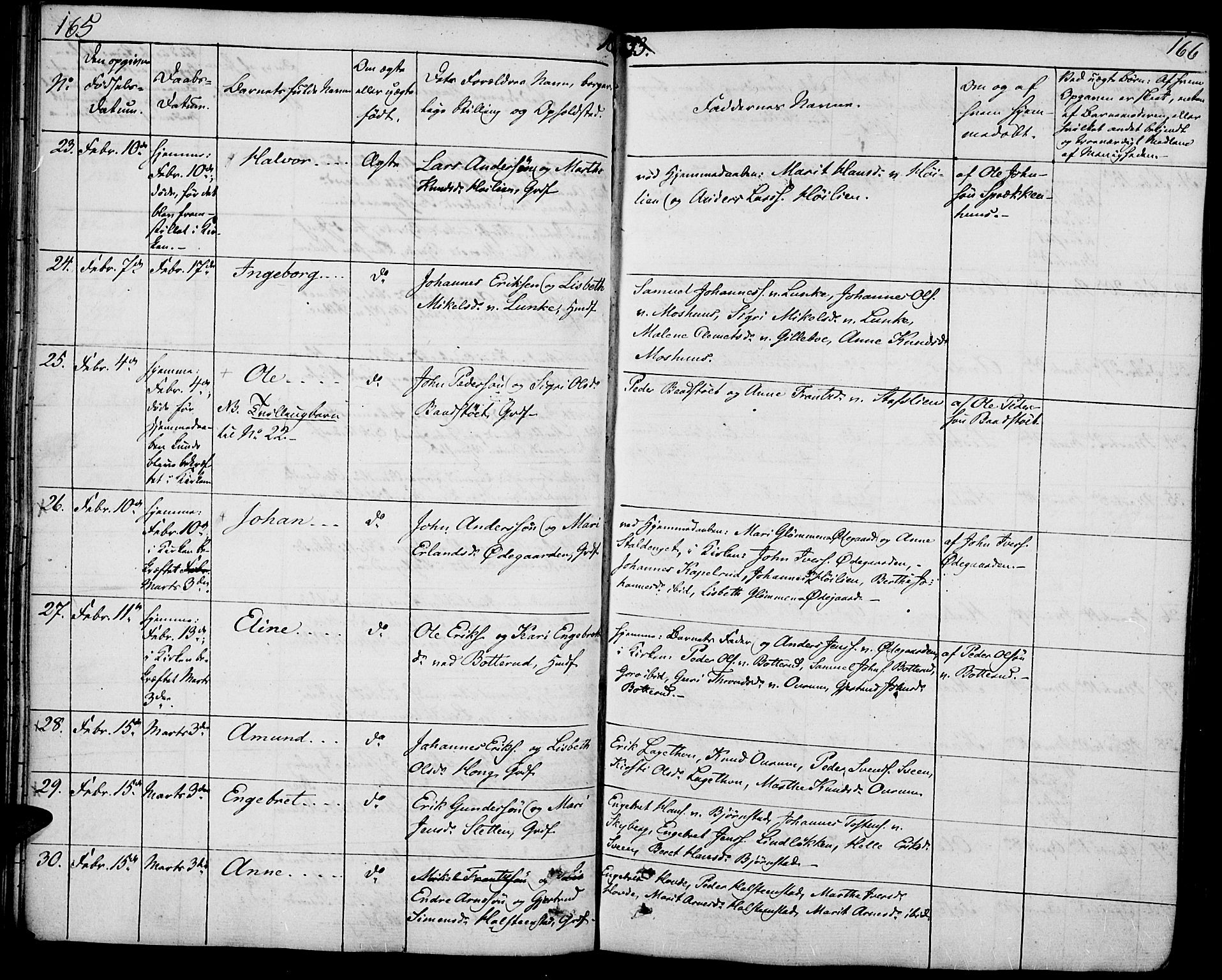 Øyer prestekontor, SAH/PREST-084/H/Ha/Haa/L0004: Parish register (official) no. 4, 1824-1841, p. 165-166