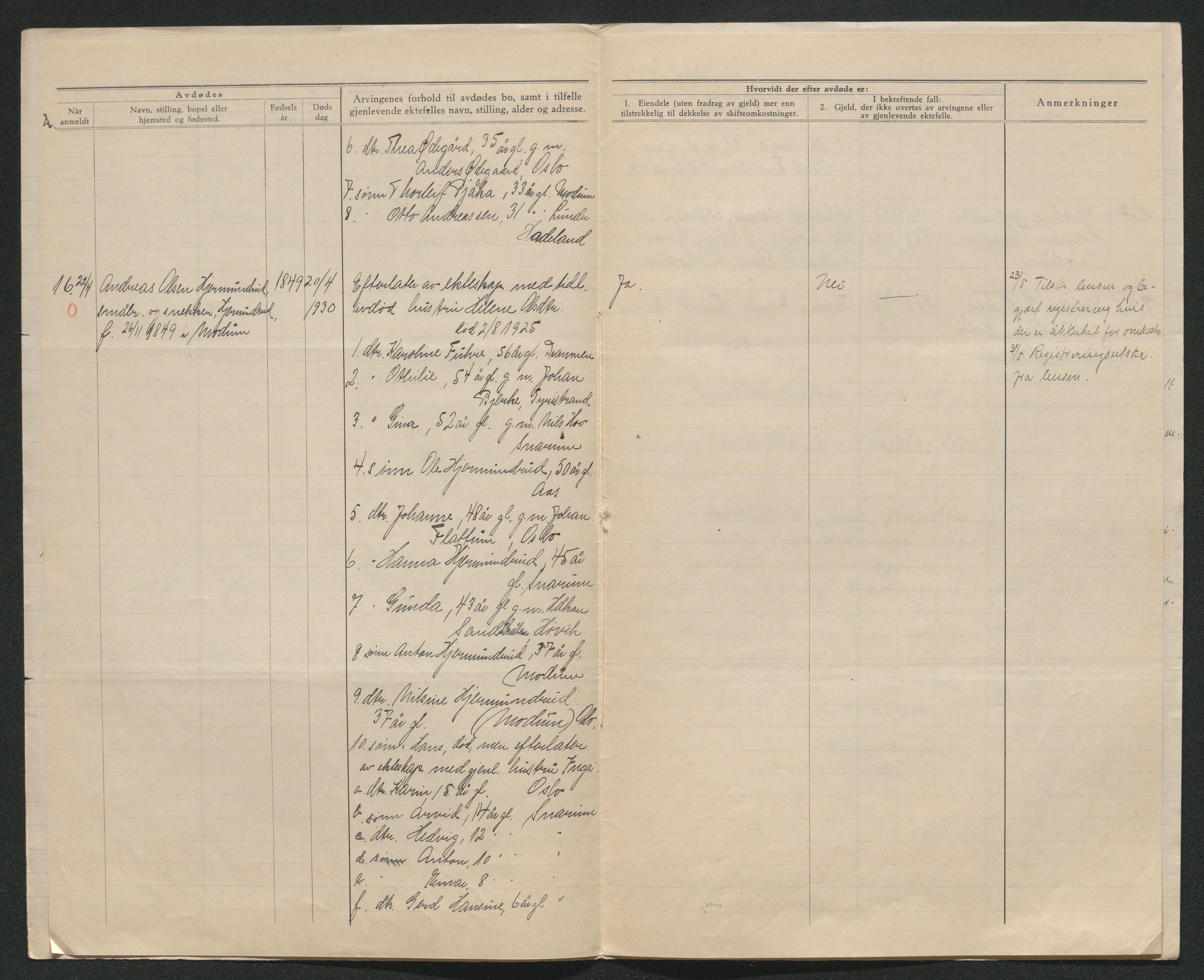 Eiker, Modum og Sigdal sorenskriveri, AV/SAKO-A-123/H/Ha/Hab/L0046: Dødsfallsmeldinger, 1930-1931, p. 199