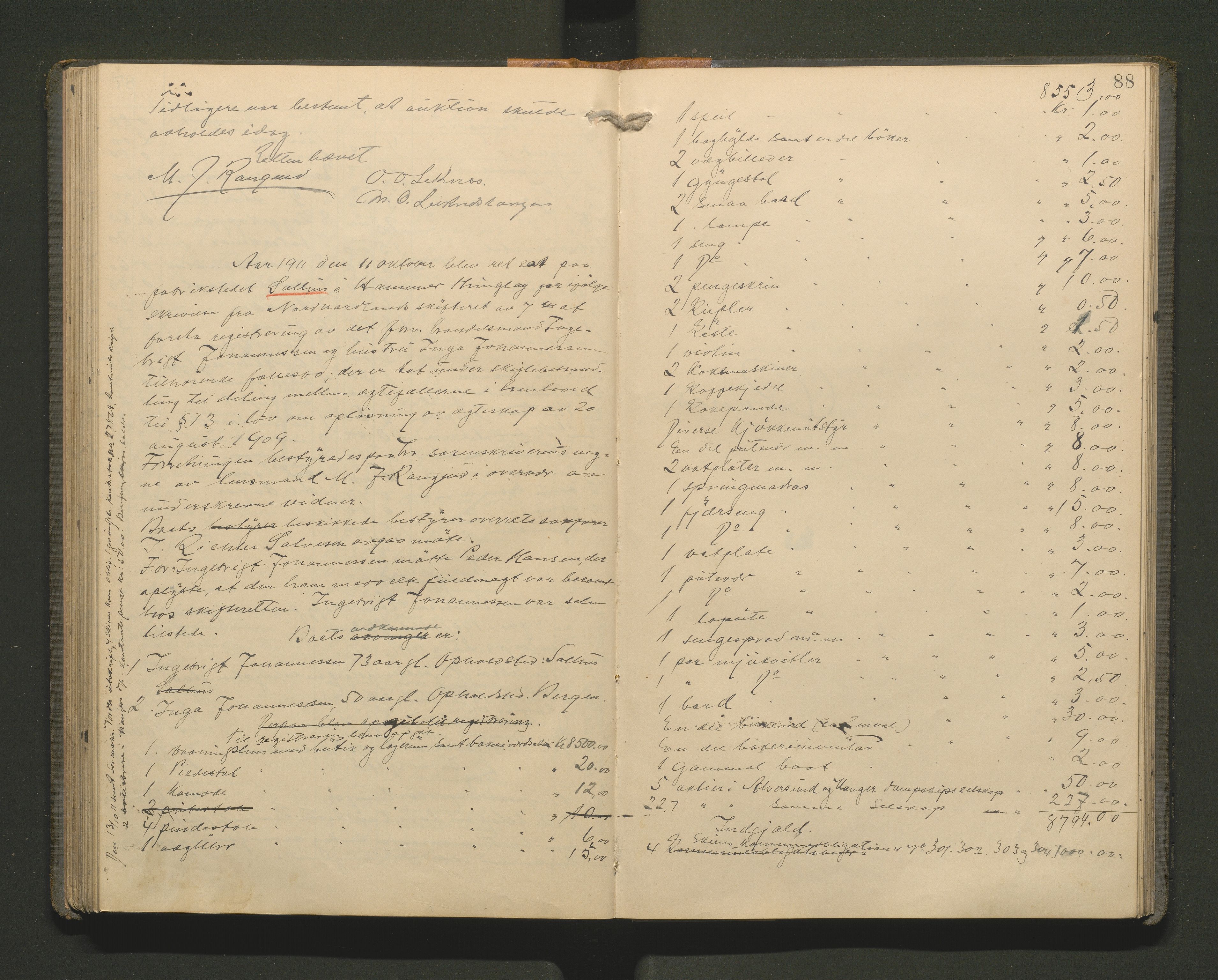 Lensmannen i Hamre, SAB/A-32601/0006/L0003: Registreringsprotokoll, 1904-1917, p. 87b-88a